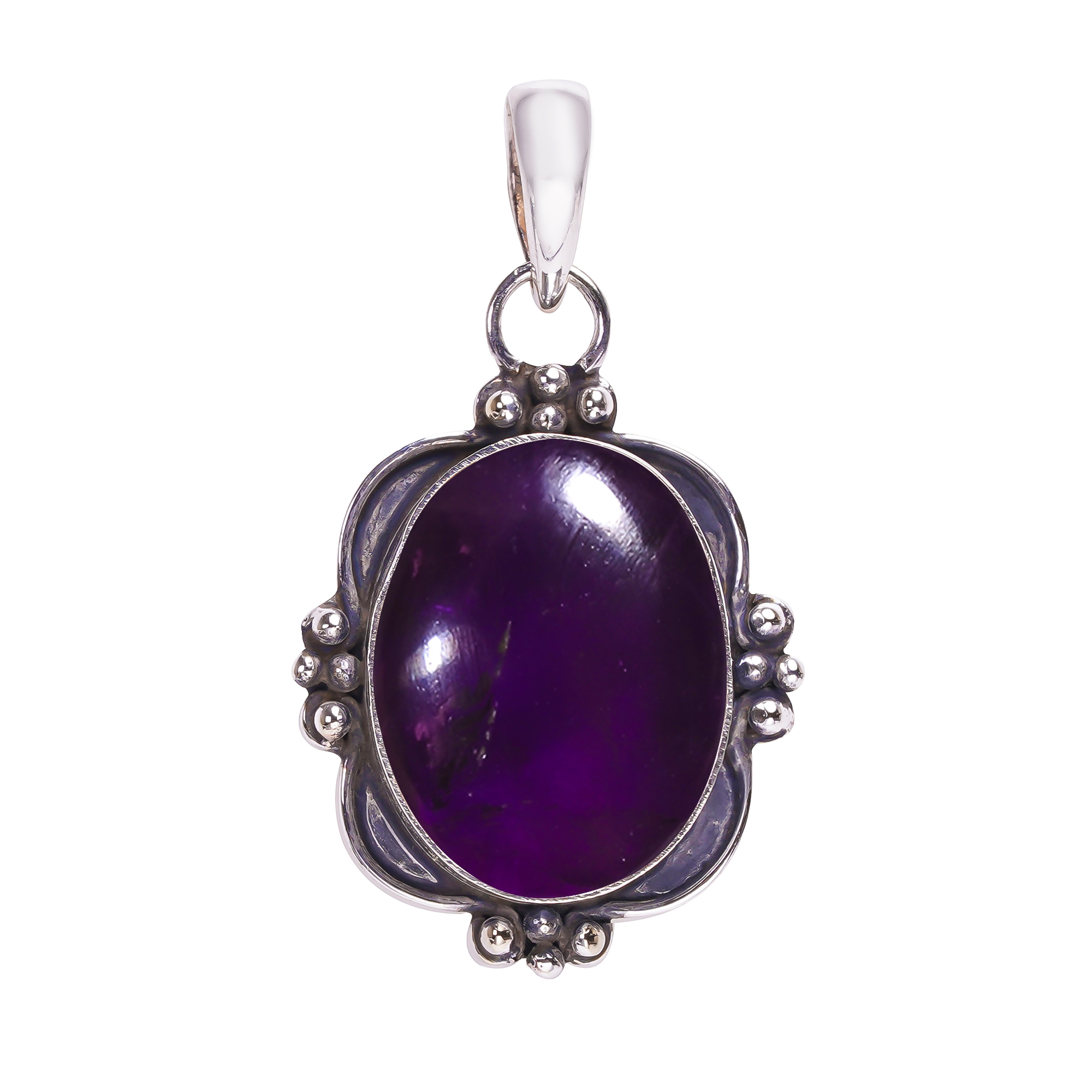 Purple Amethyst - Mashamba 925 Solid Sterling Silver Pendant