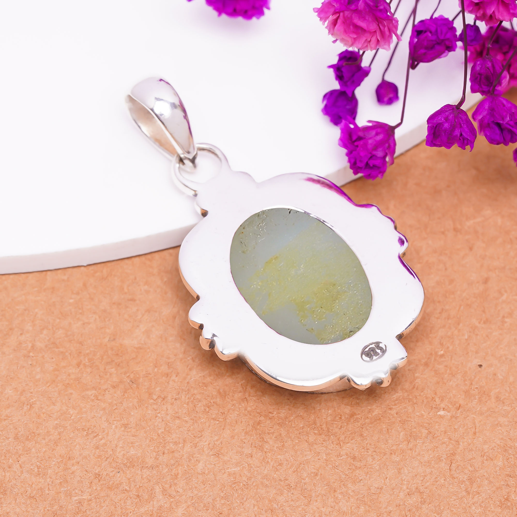 Black Titanium Agate Drusy 925 Solid Sterling Silver Pendant