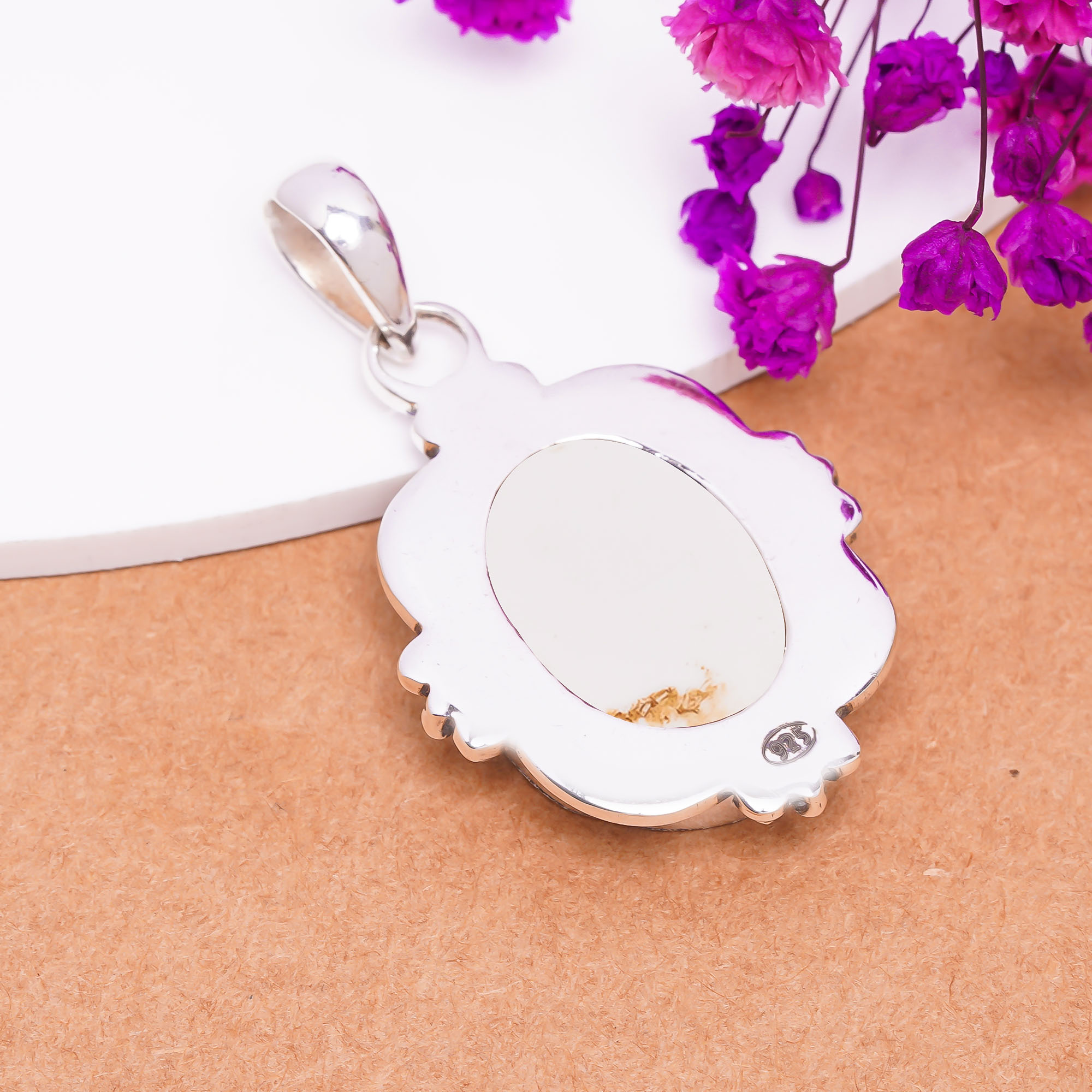 Mabe Pearl - Simulated 925 Solid Sterling Silver Pendant