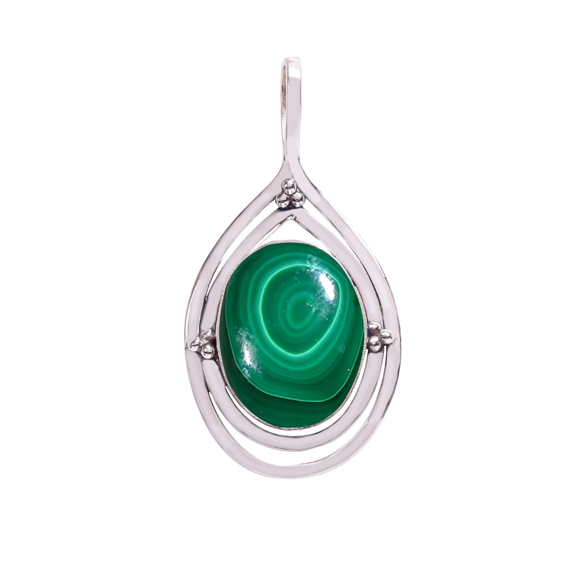 Malachite - Congo 925 Solid Sterling Silver Pendant