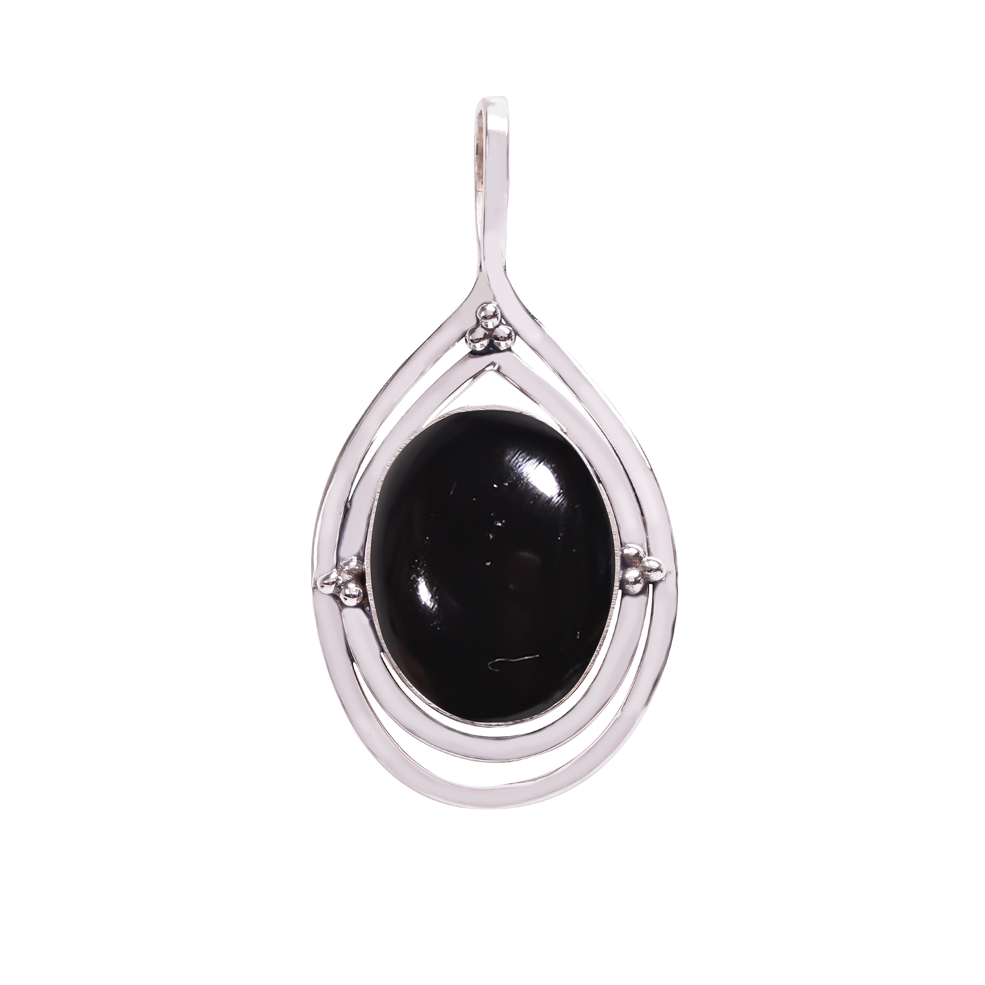 Black Onyx - Brazil 925 Solid Sterling Silver Pendant