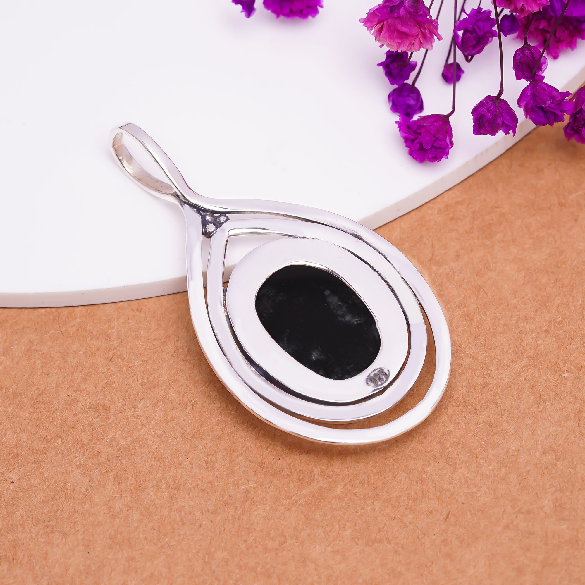 Black Onyx - Brazil 925 Solid Sterling Silver Pendant