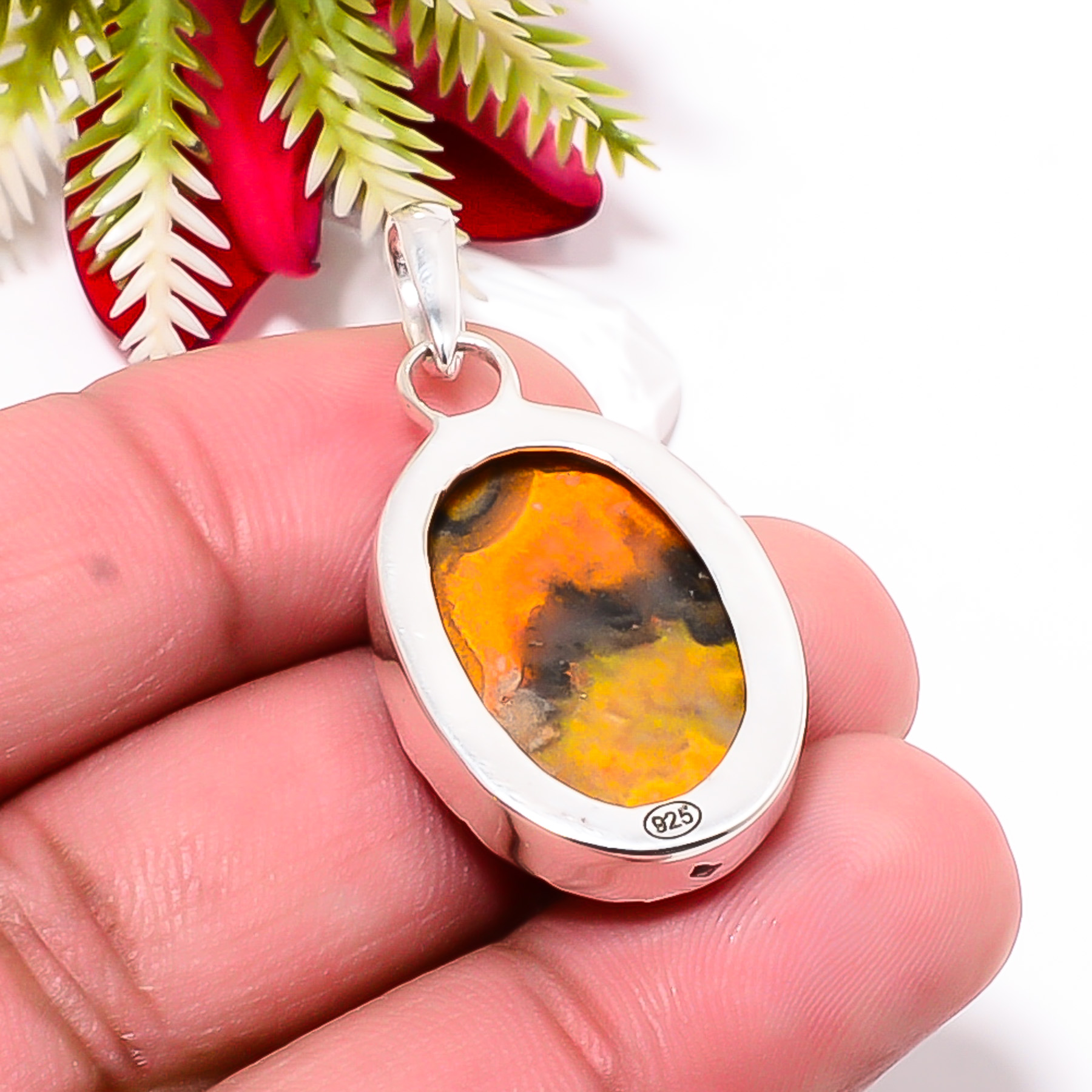 Bumble Bee Jasper - Indonesia 925 Solid Sterling Silver Pendant