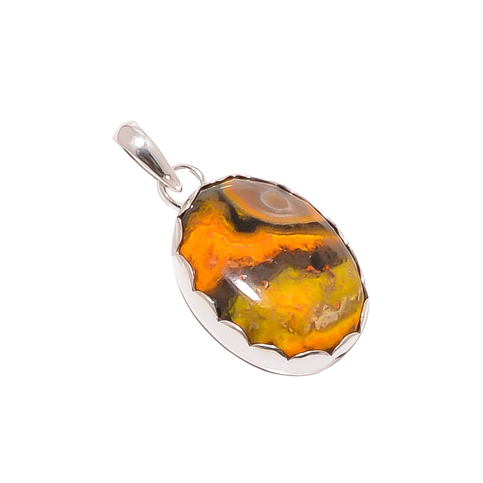 Bumble Bee Jasper - Indonesia 925 Solid Sterling Silver Pendant