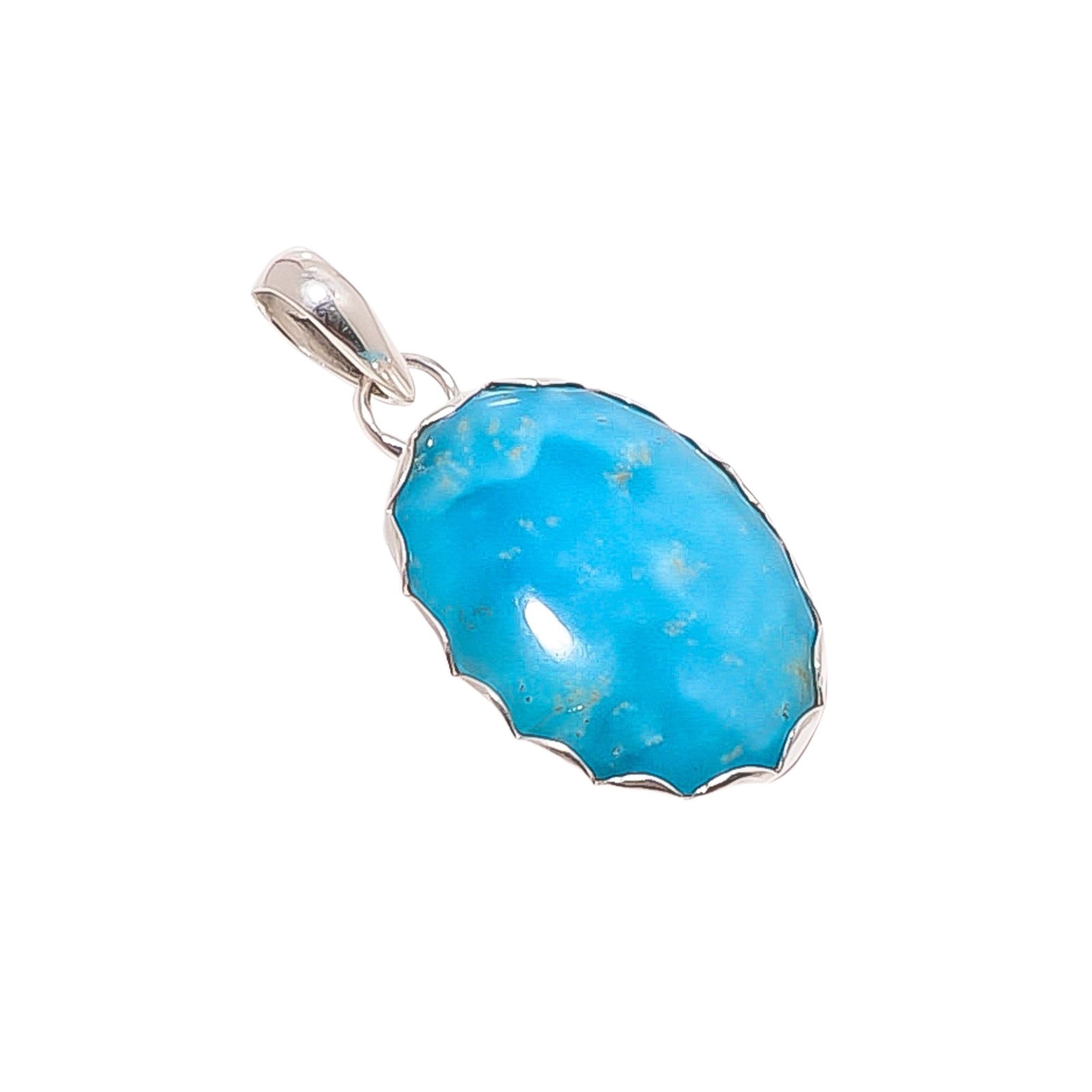 Hemimorphite - Vieille Montagne 925 Solid Sterling Silver Pendant