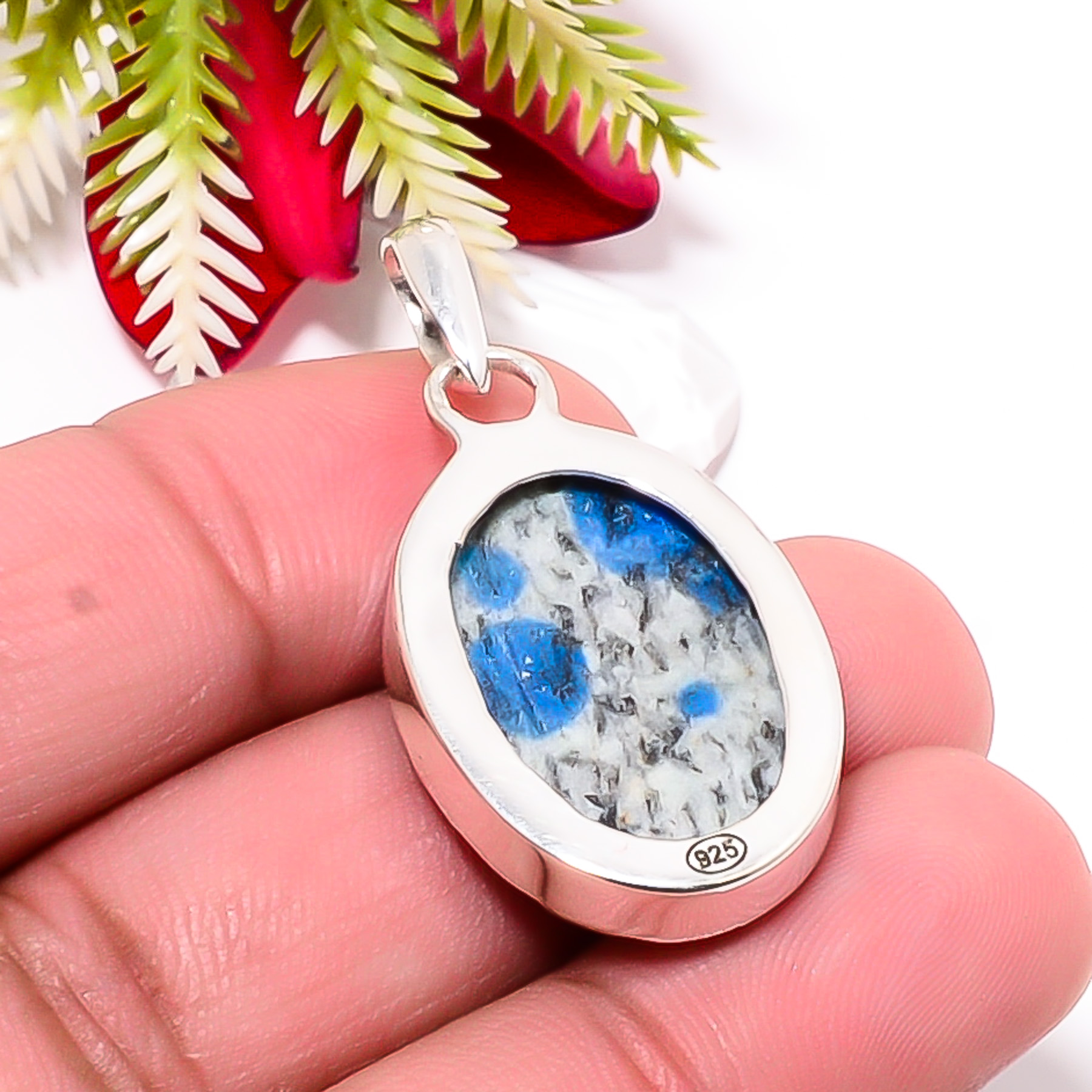 K2 Blue Azurite - Pakistan 925 Solid Sterling Silver Pendant