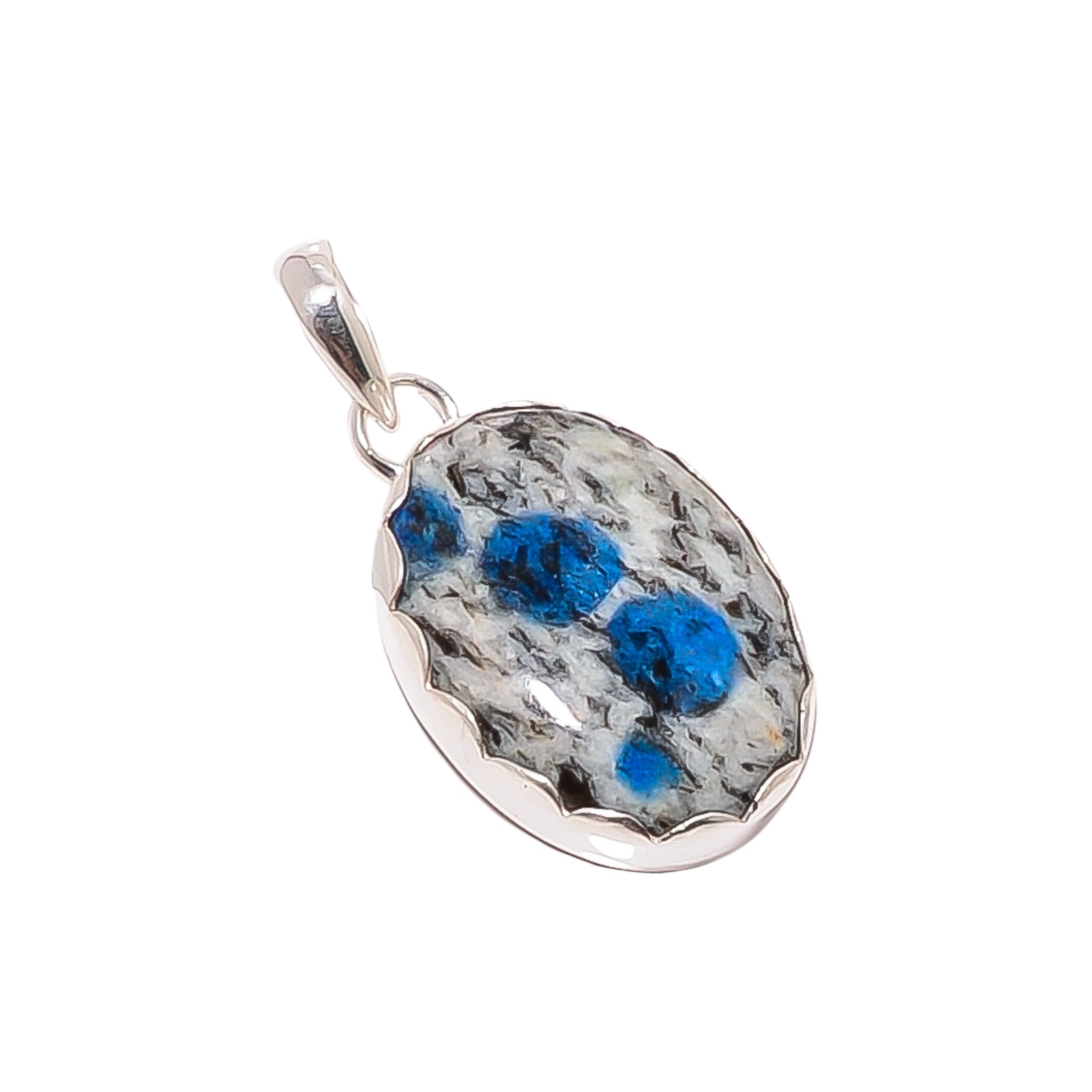 K2 Blue Azurite - Pakistan 925 Solid Sterling Silver Pendant