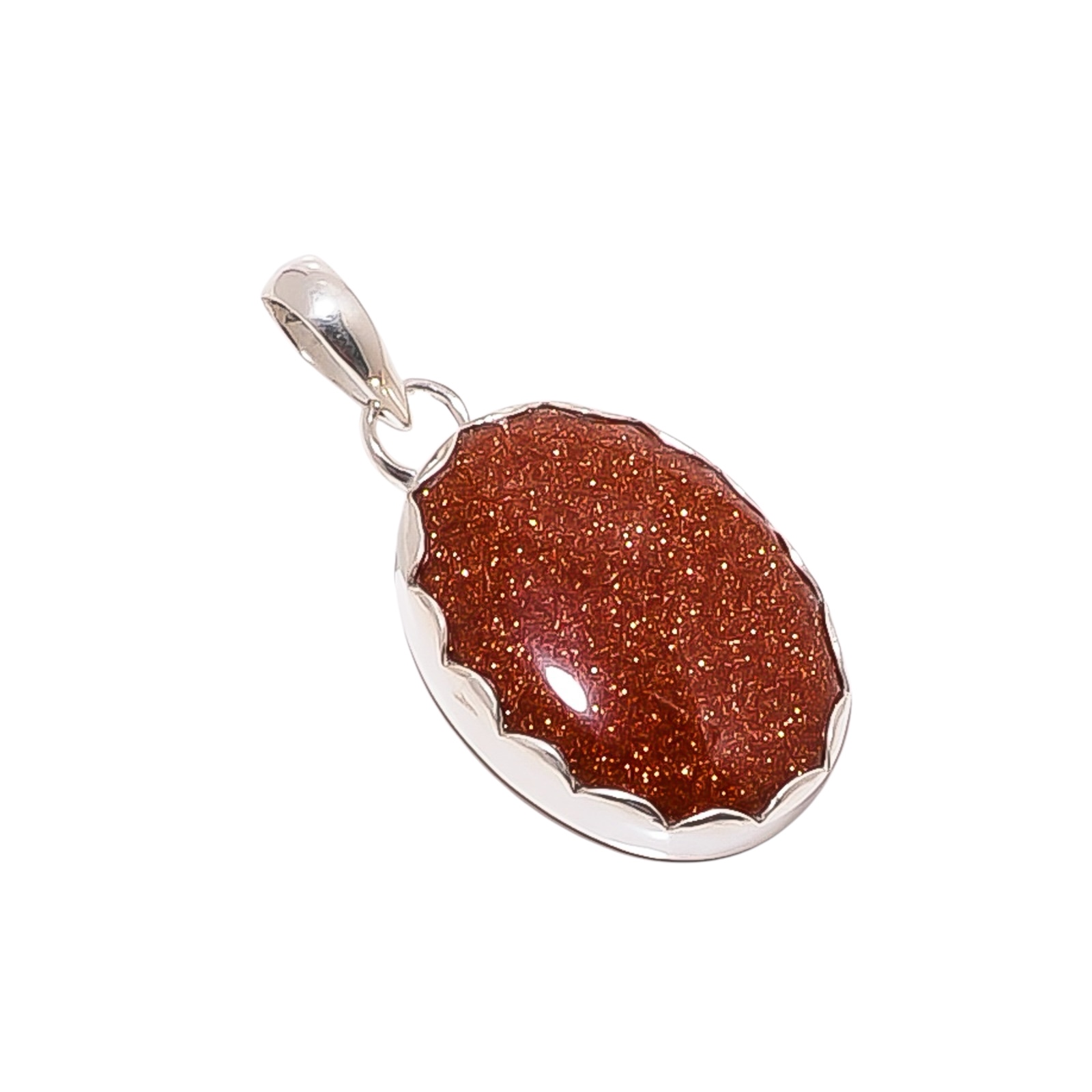 Golden Sunstone - Simulated 925 Solid Sterling Silver Pendant
