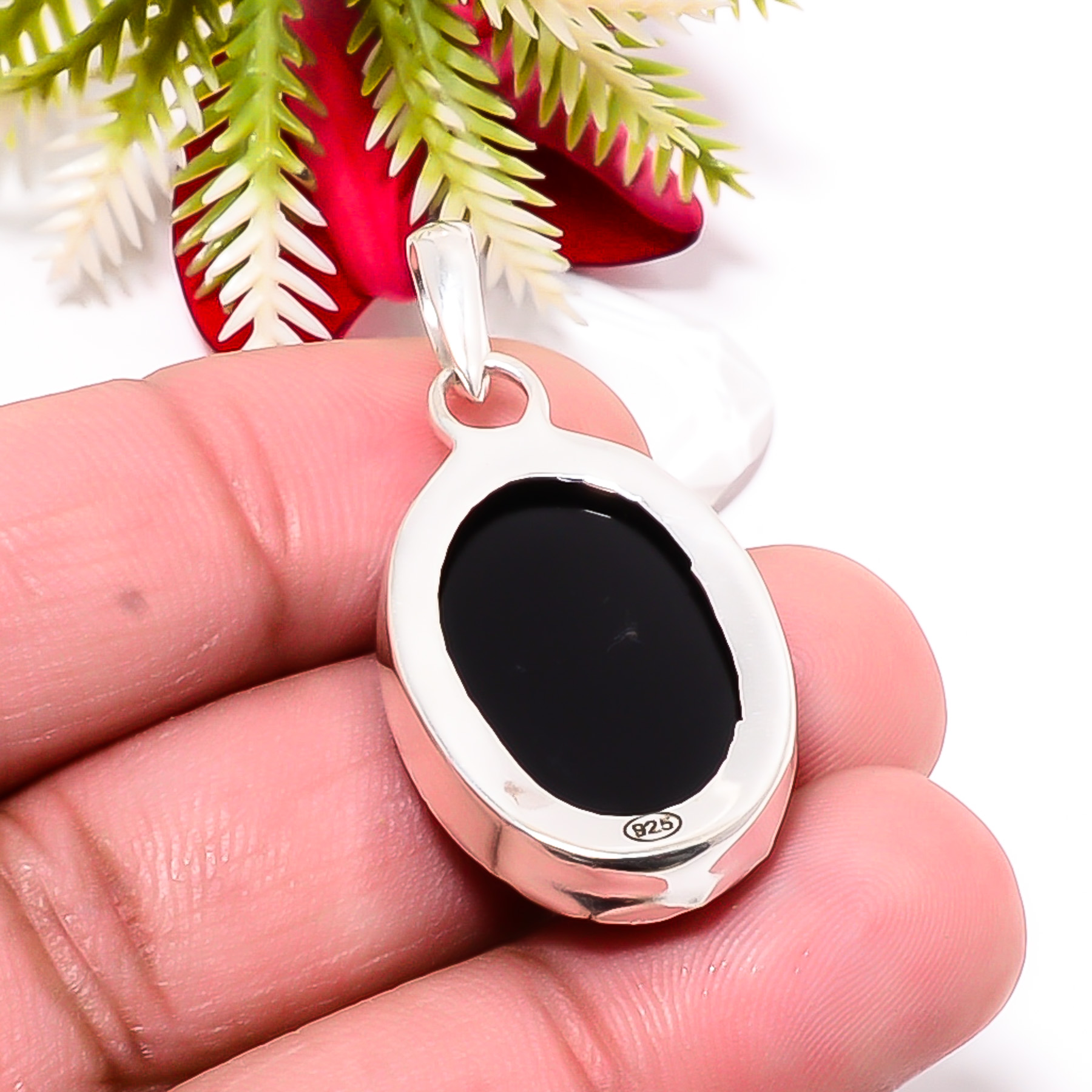 Black Onyx - Brazil 925 Solid Sterling Silver Pendant