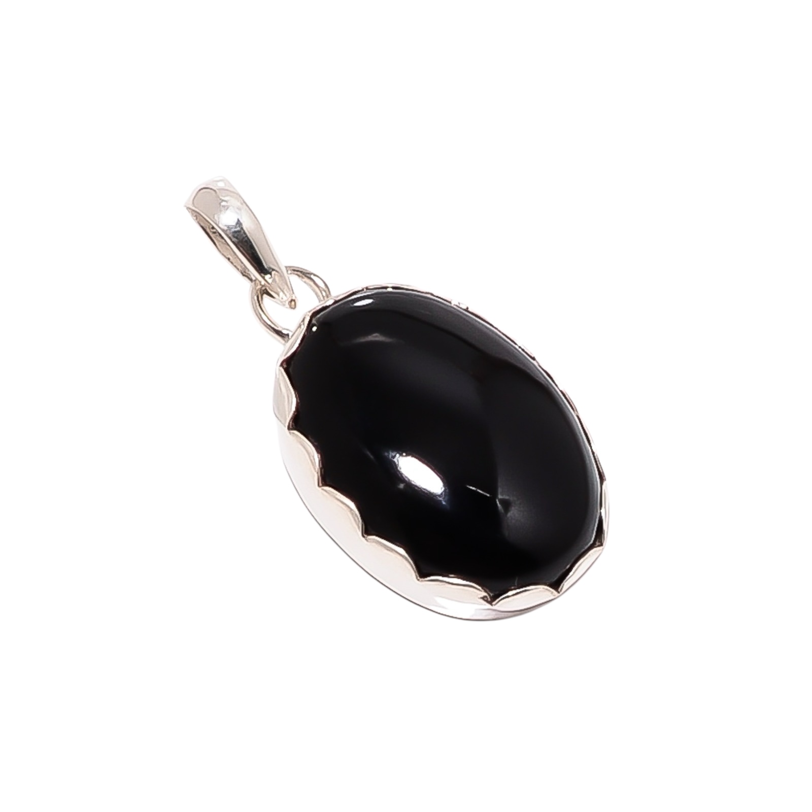 Black Onyx - Brazil 925 Solid Sterling Silver Pendant
