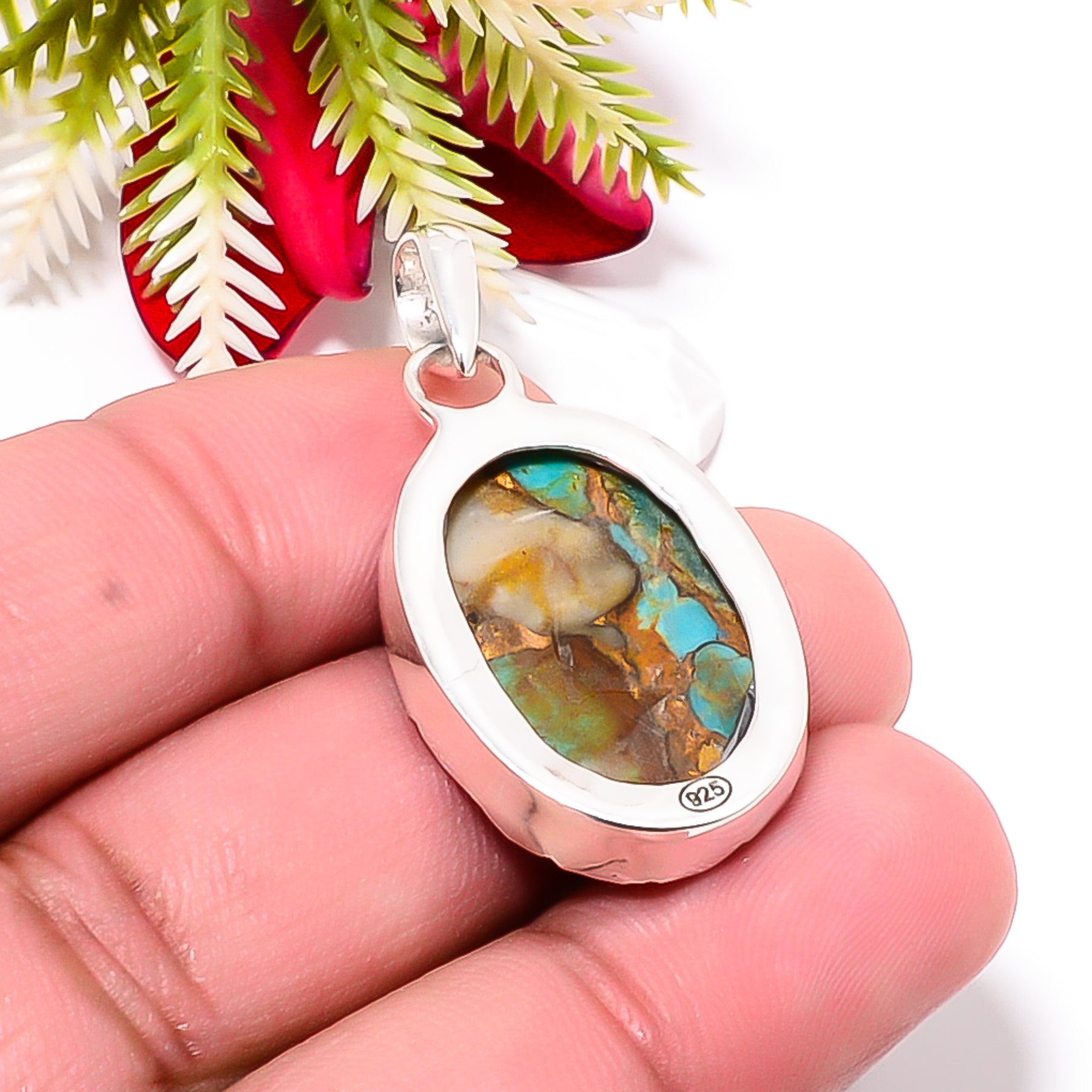 Copper Turquoise - Pilot Mountain 925 Solid Sterling Silver Pendant