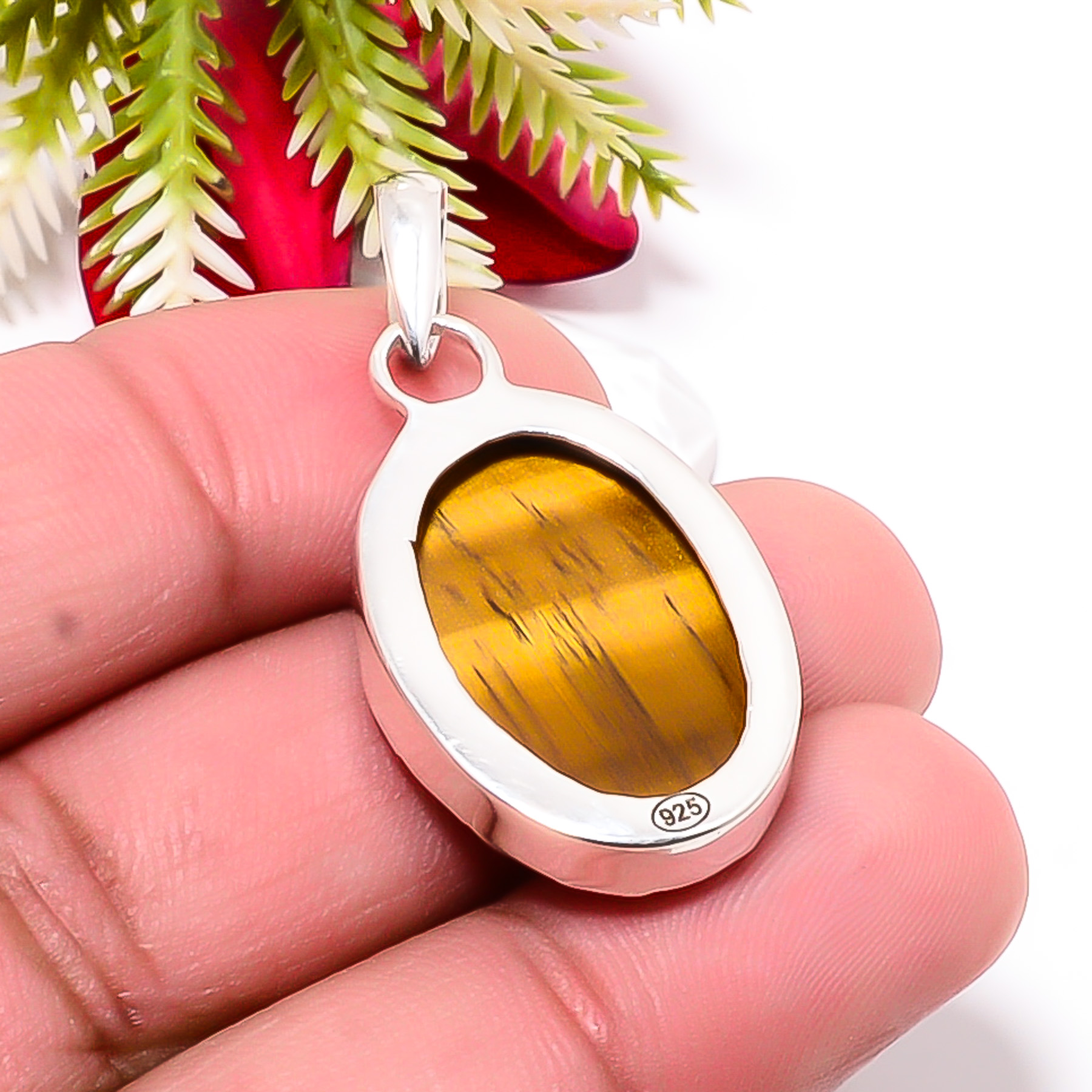 Yellow Tiger Eye - South Africa 925 Solid Sterling Silver Pendant