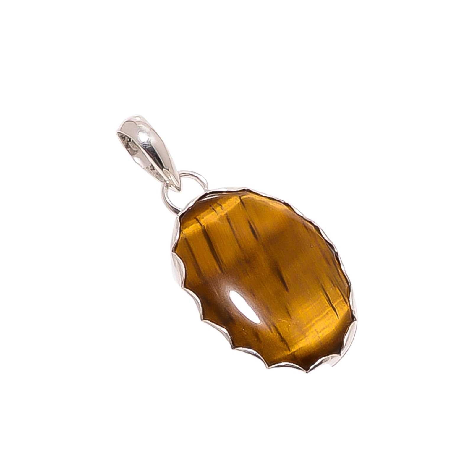 Yellow Tiger Eye - South Africa 925 Solid Sterling Silver Pendant