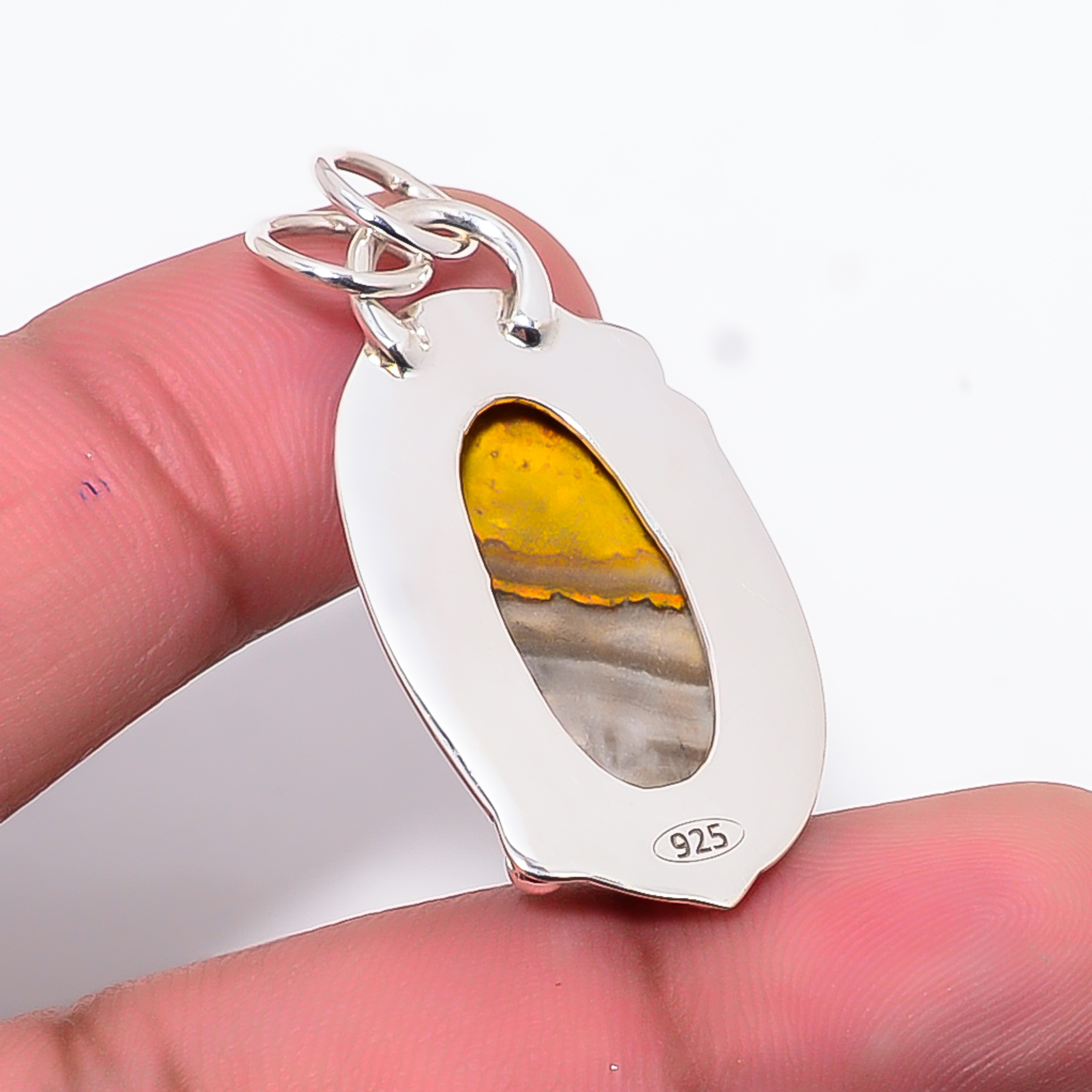Bumble Bee Jasper - Indonesia 925 Solid Sterling Silver Pendant