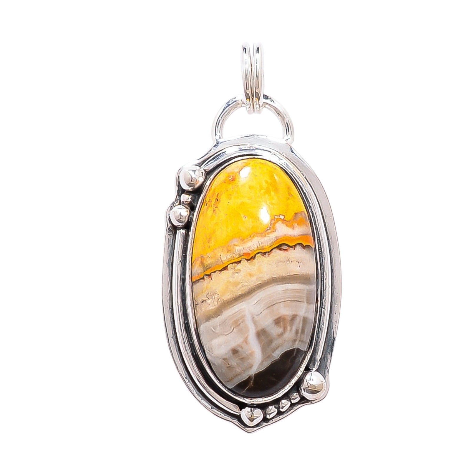 Bumble Bee Jasper - Indonesia 925 Solid Sterling Silver Pendant
