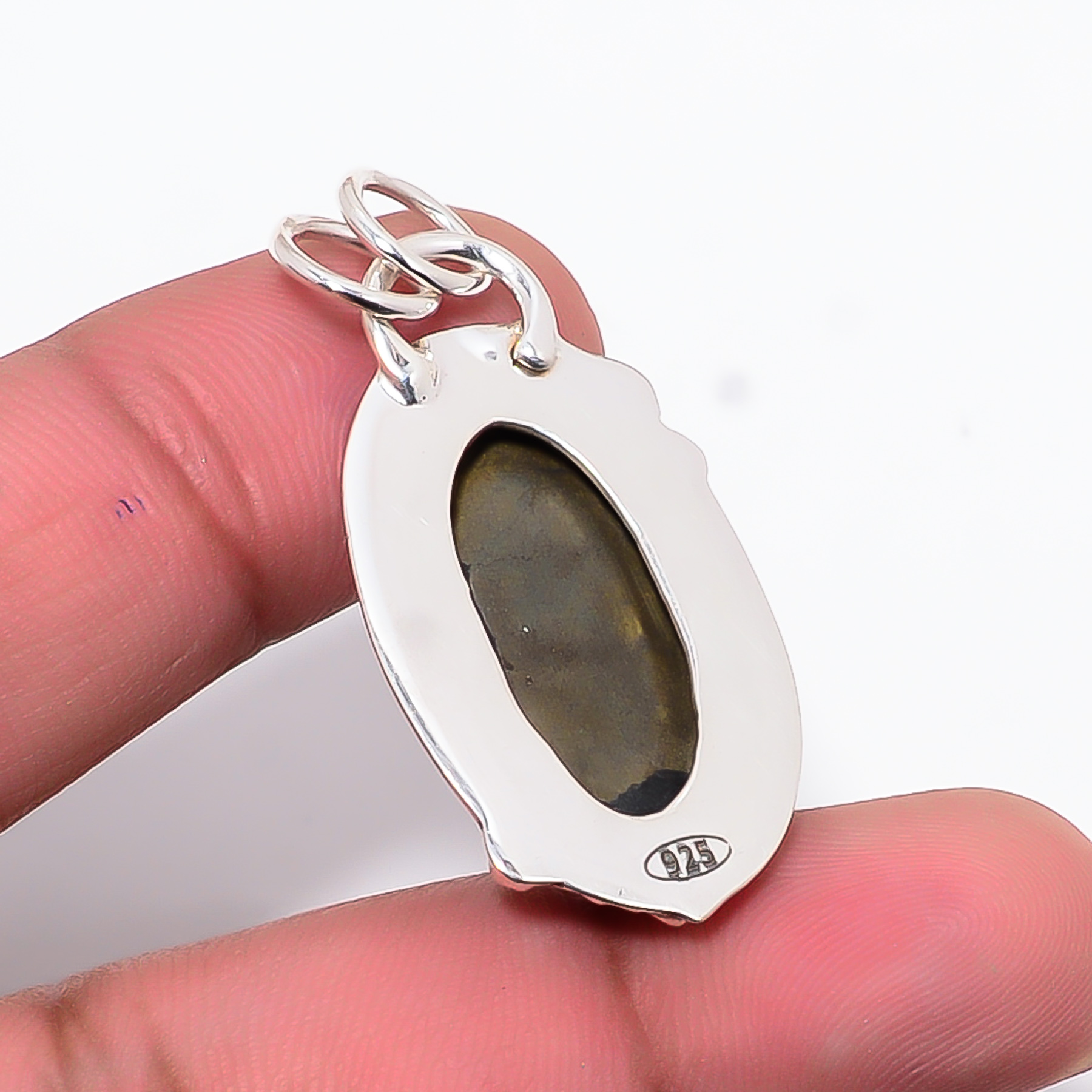 Healer'S Gold Pyrite In Magnetite 925 Solid Sterling Silver Pendant