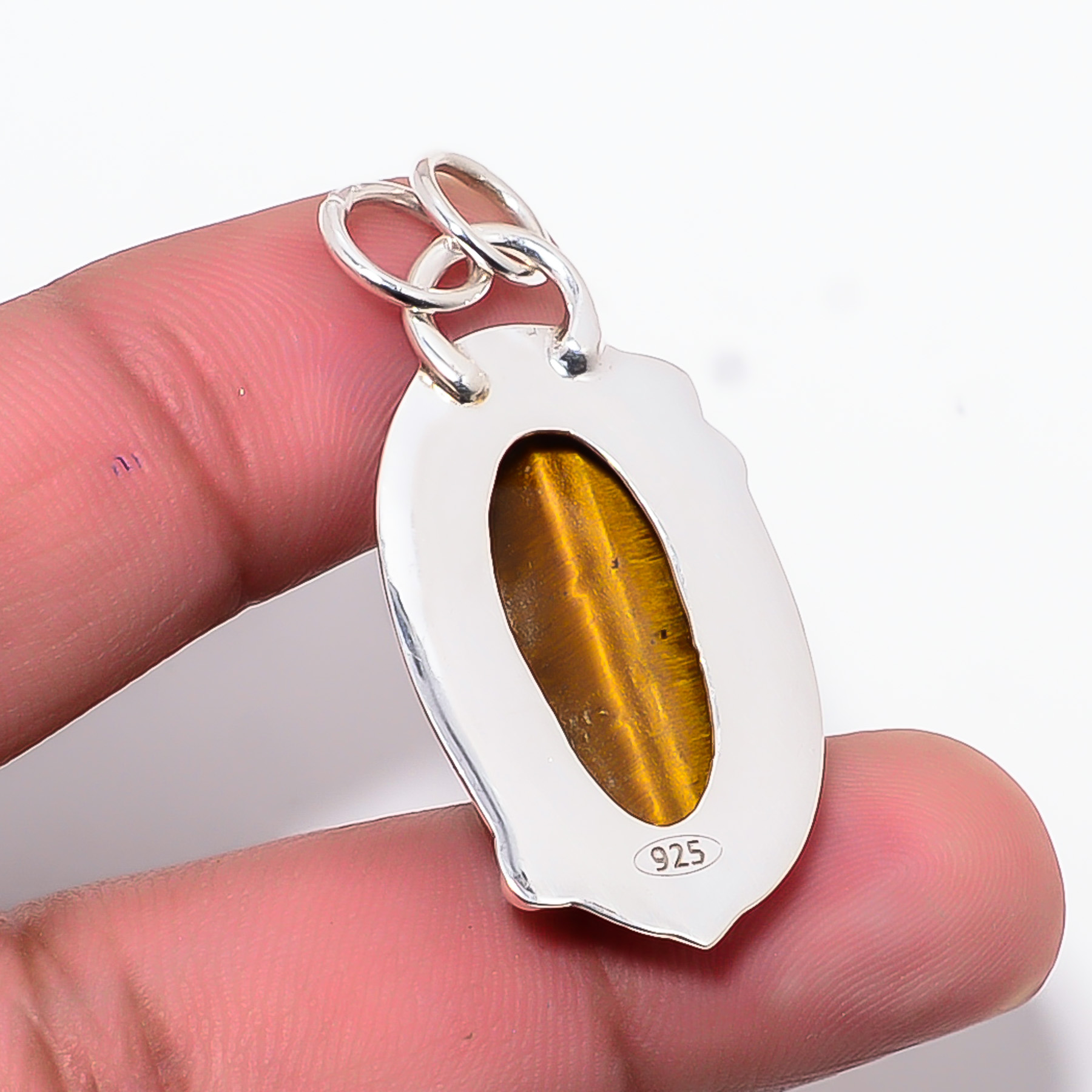 Yellow Tiger Eye - South Africa 925 Solid Sterling Silver Pendant