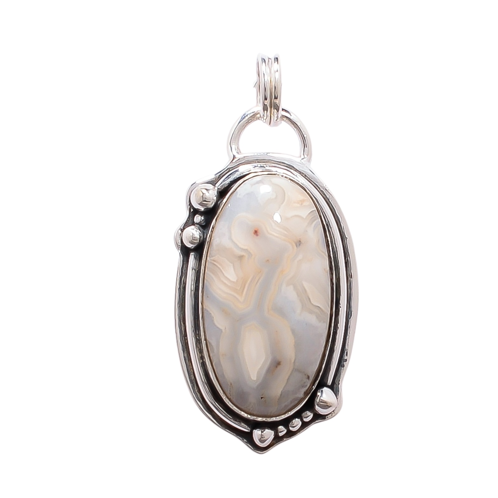 Crazy Lace Agate - Australia 925 Solid Sterling Silver Pendant