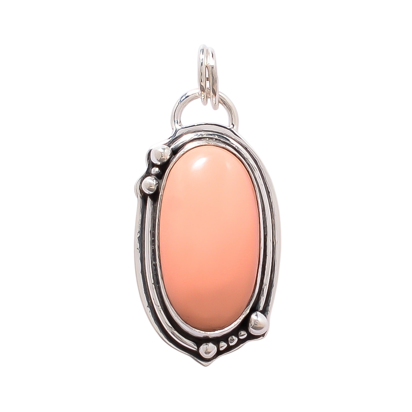 Pink Opal - Simulated 925 Solid Sterling Silver Pendant