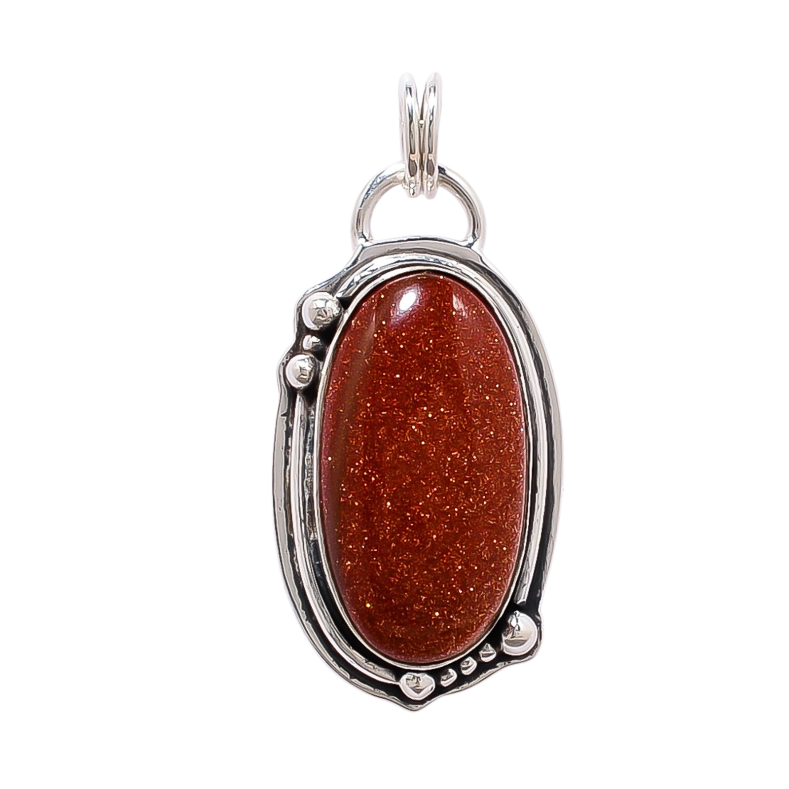 Golden Sunstone - Simulated 925 Solid Sterling Silver Pendant