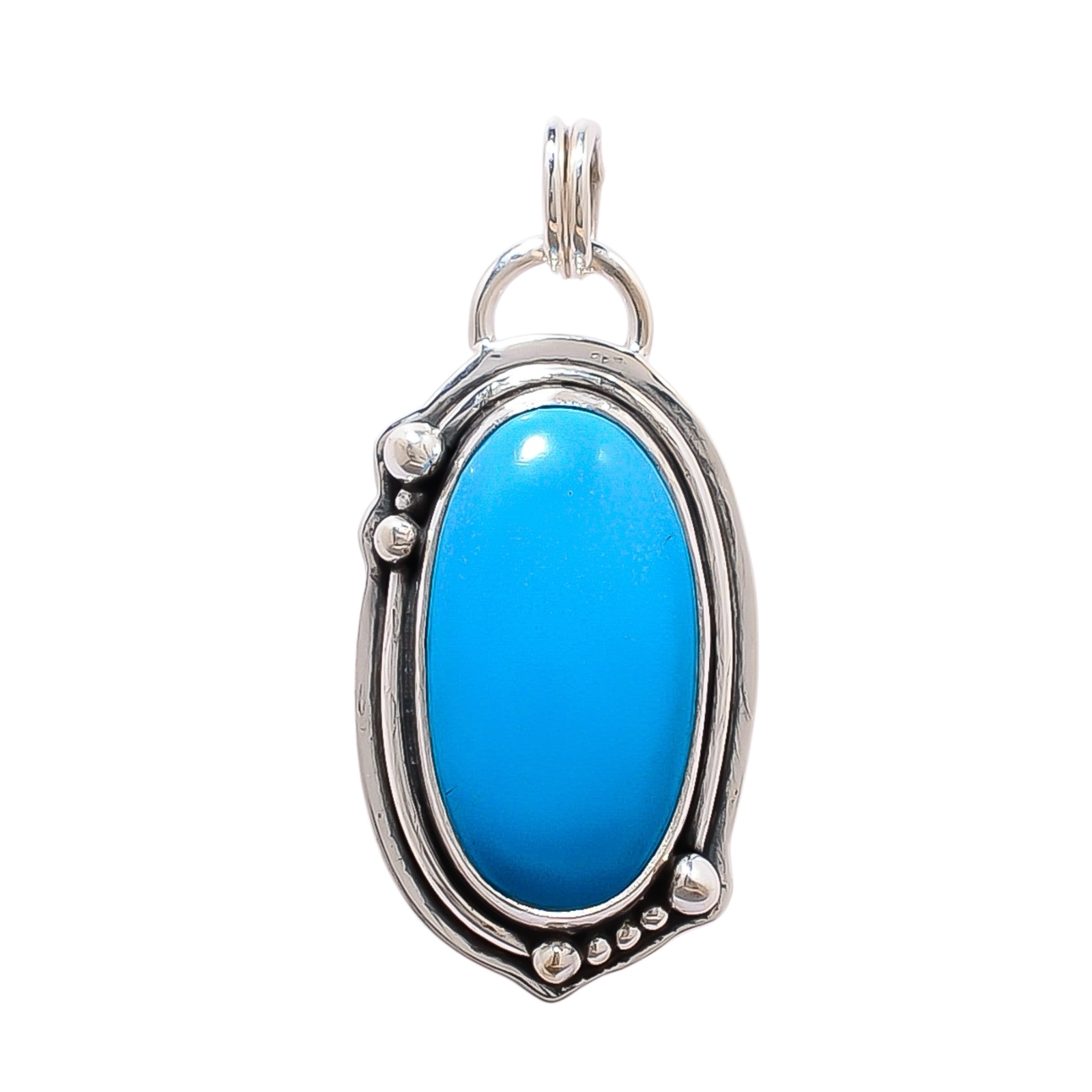 Sleeping Beauty Turquoise - Simulated 925 Solid Sterling Silver Pendant