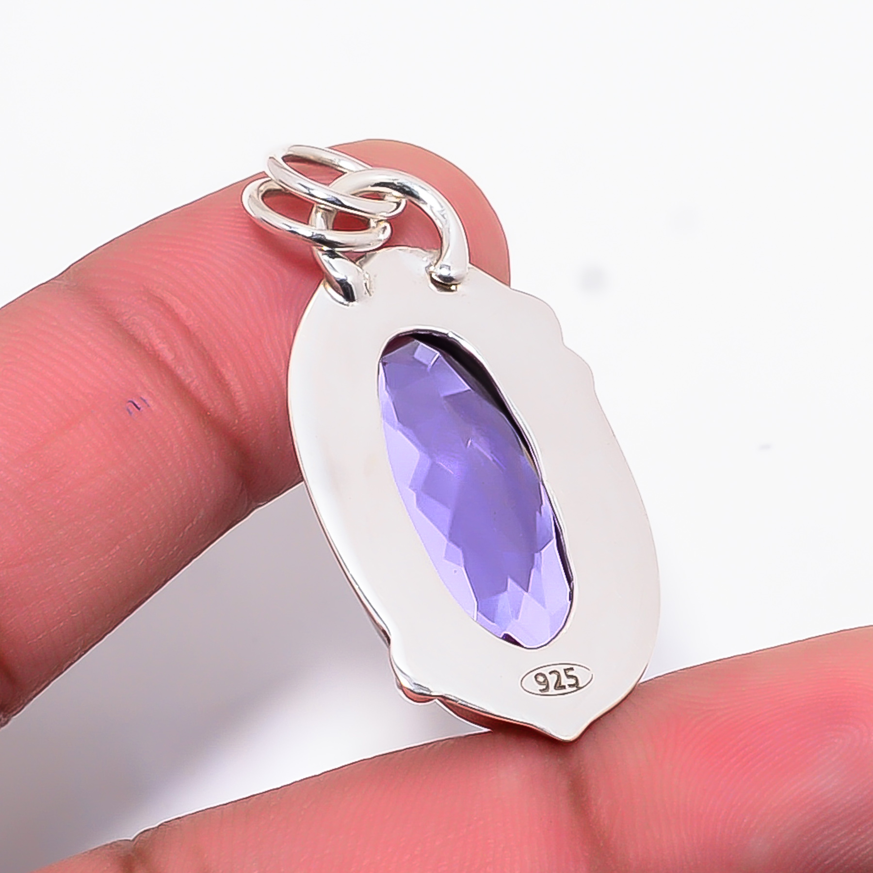 Colour Changing Alexandrite - Simulated 925 Solid Sterling Silver Pendant