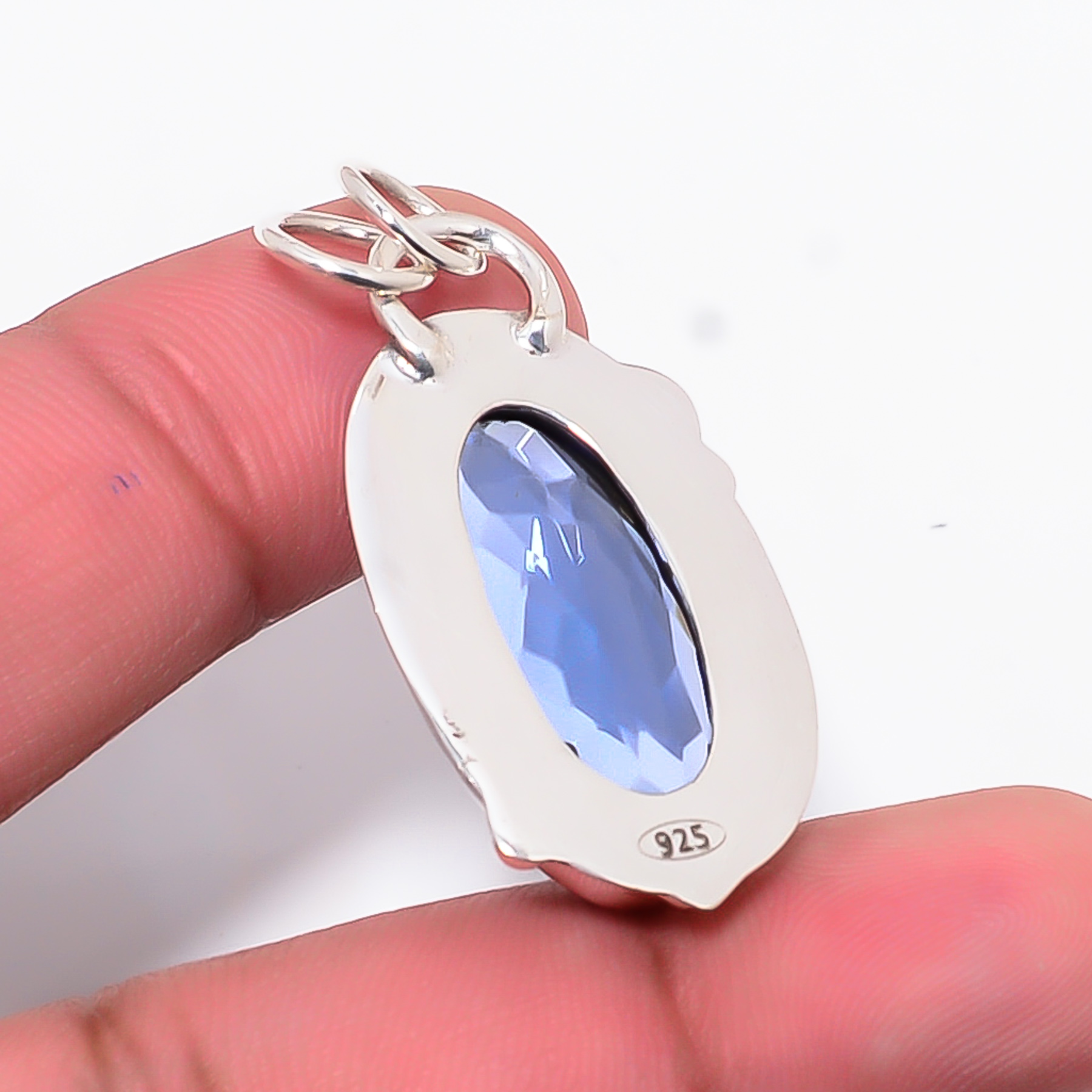 Tanzanite - Simulated 925 Solid Sterling Silver Pendant