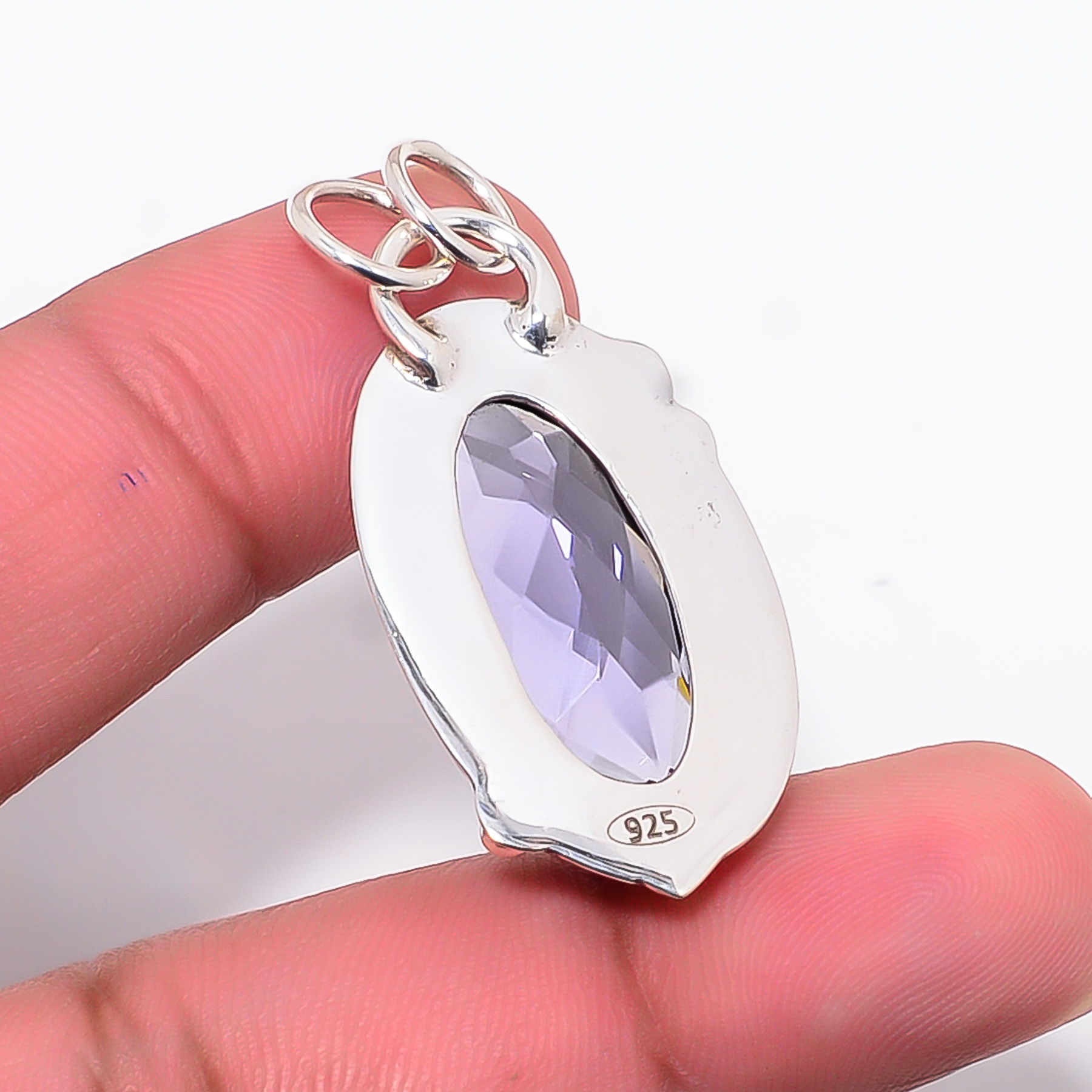 Iolite - Simulated 925 Solid Sterling Silver Pendant
