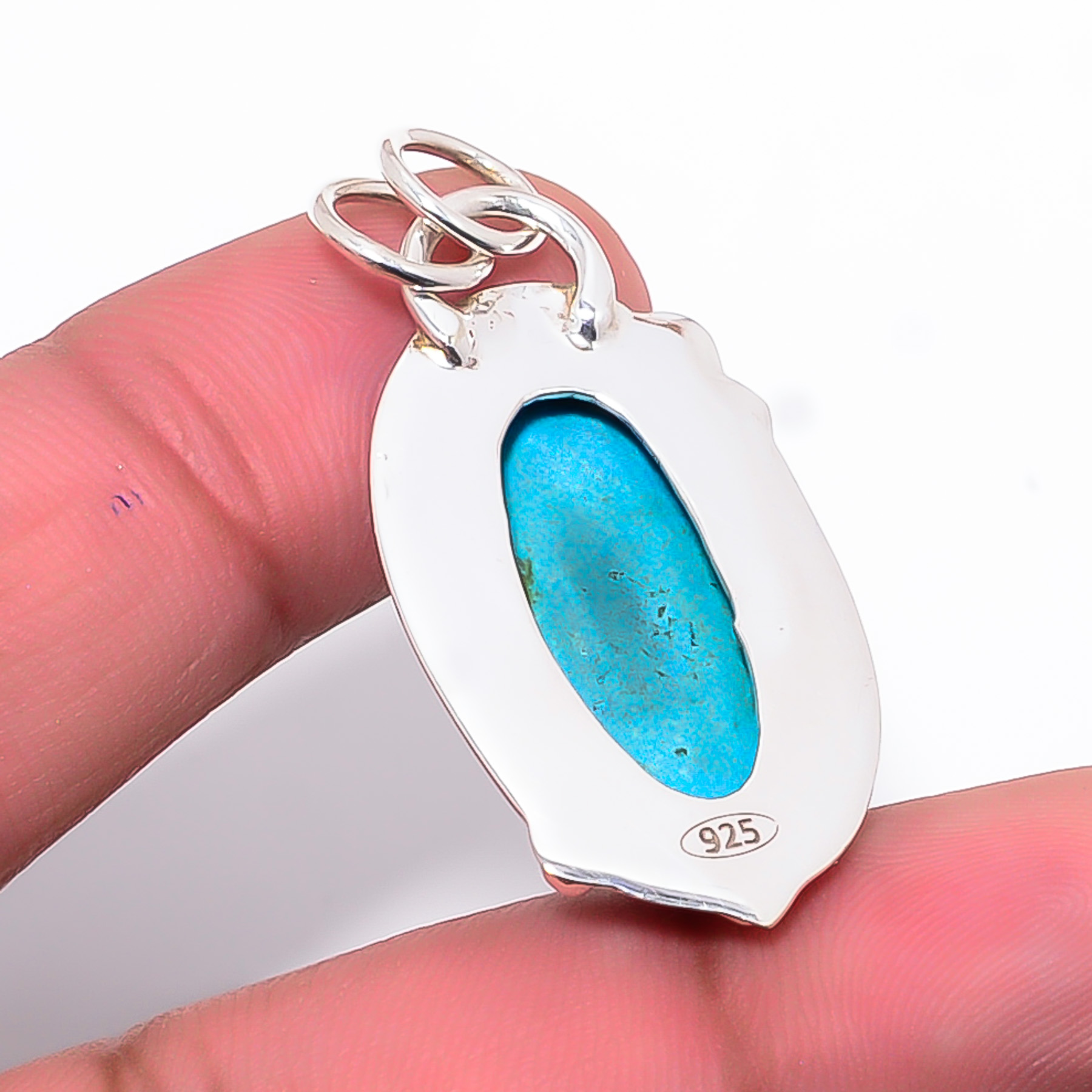 Magnesite Turquoise 925 Solid Sterling Silver Pendant
