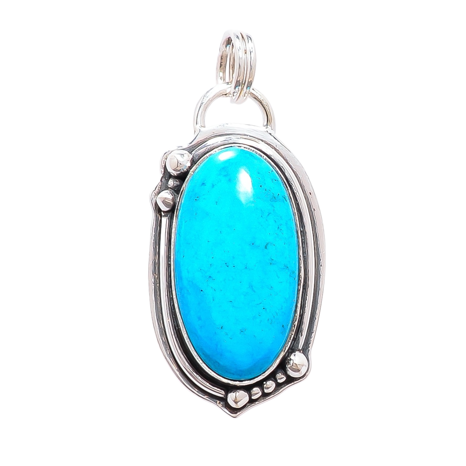 Magnesite Turquoise 925 Solid Sterling Silver Pendant