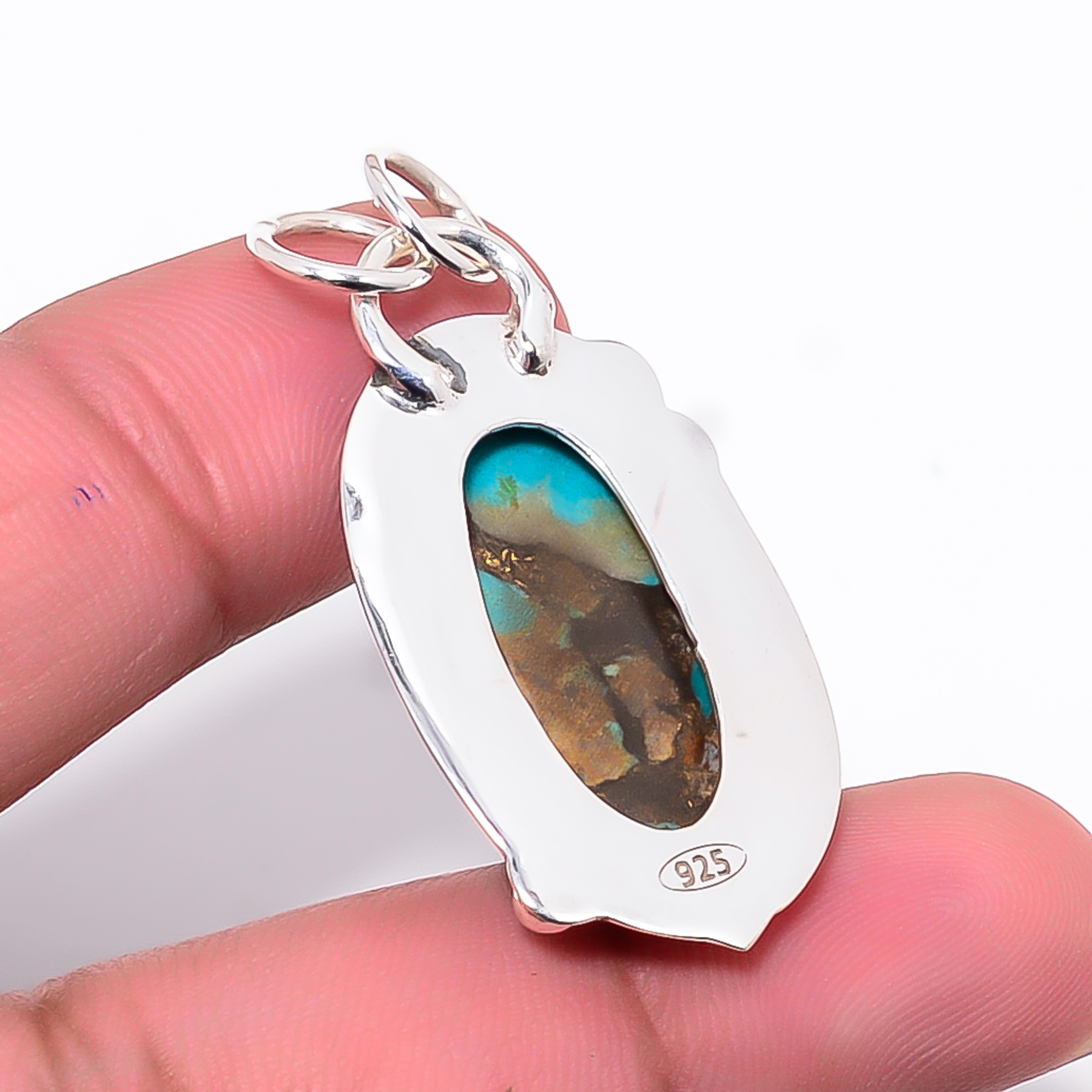 Copper Turquoise - Pilot Mountain 925 Solid Sterling Silver Pendant
