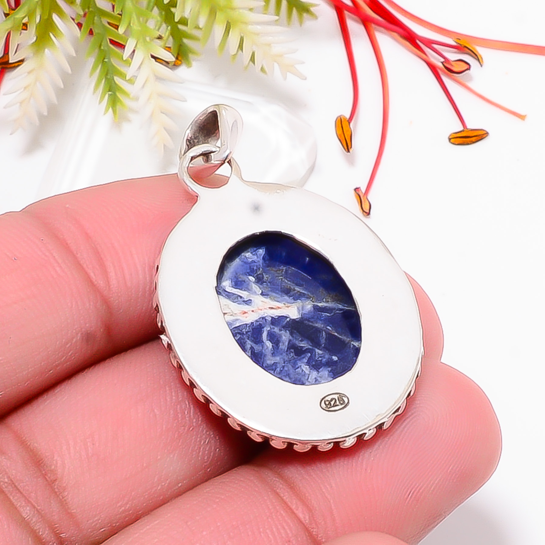 Sodalite - Minas Gerais 925 Solid Sterling Silver Pendant