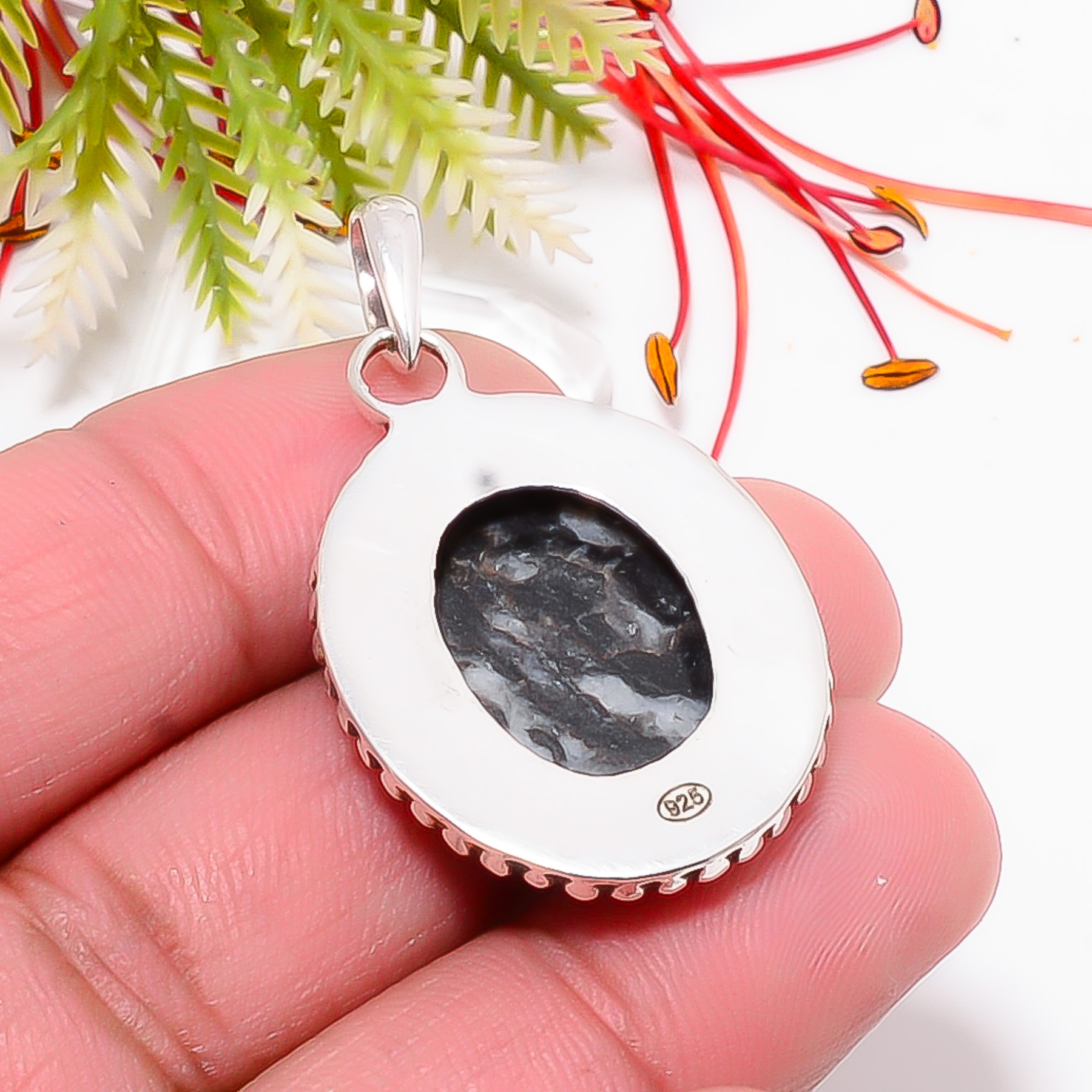 White Buffalo Turquoise - Nevada 925 Solid Sterling Silver Pendant