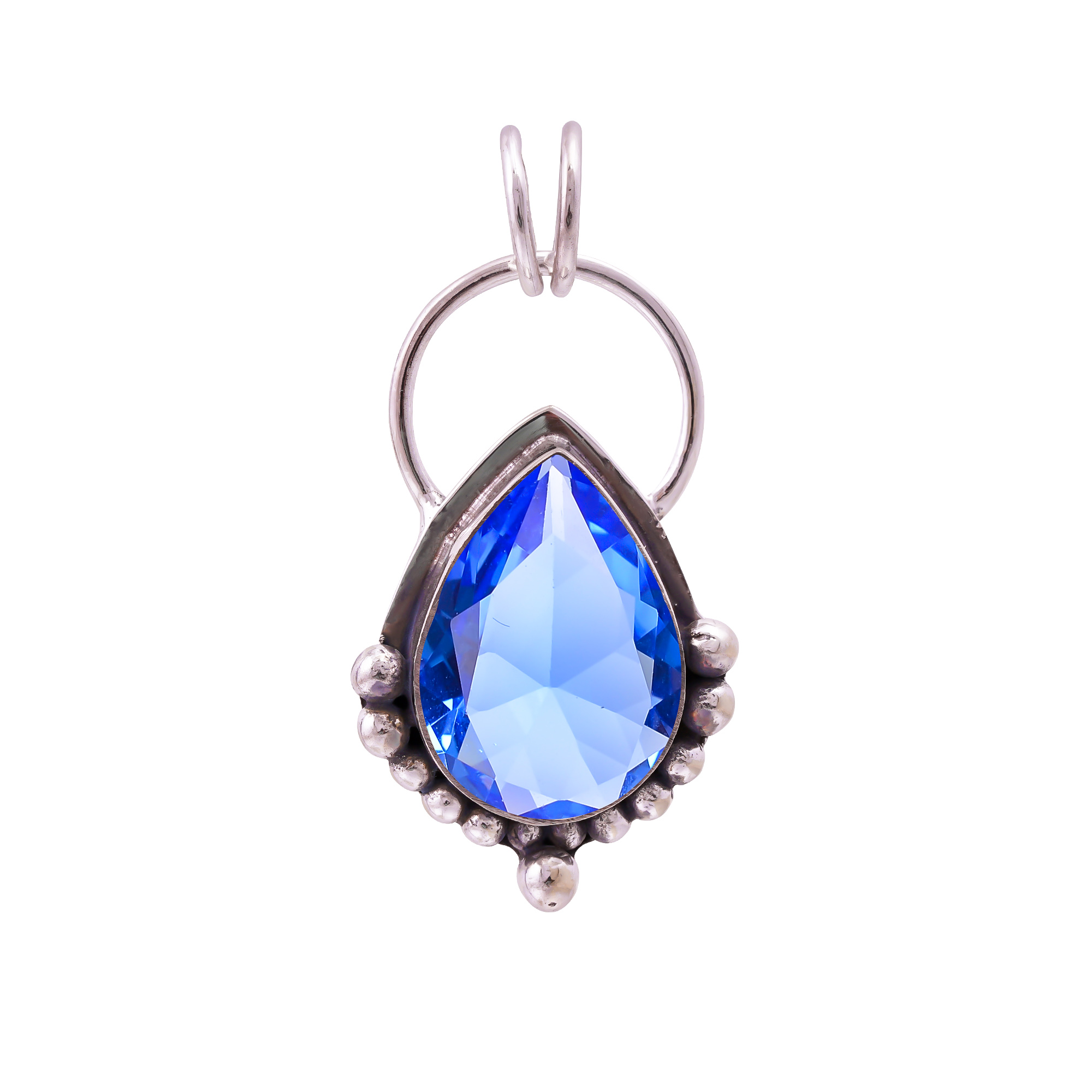 Tanzanite - Simulated 925 Solid Sterling Silver Pendant