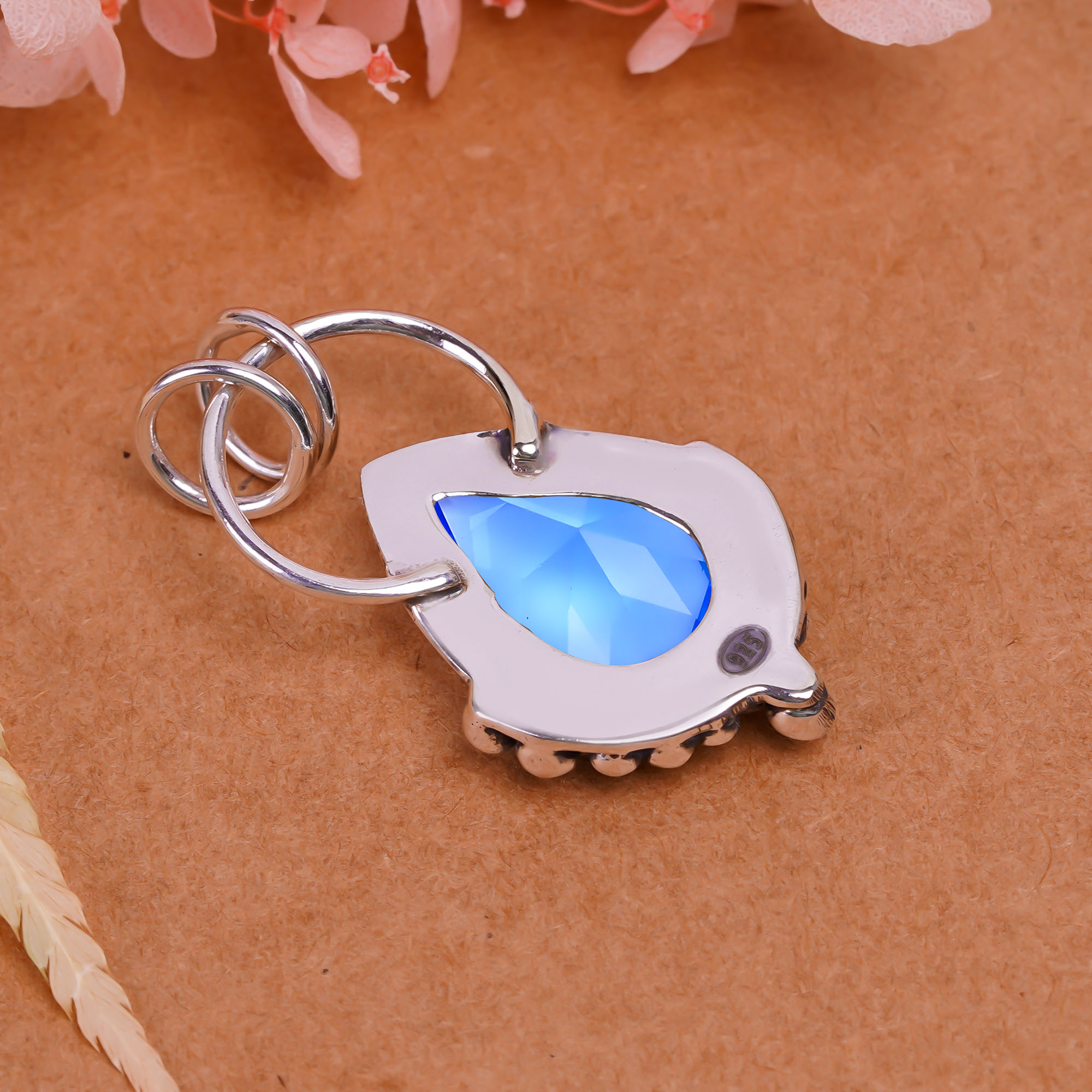Tanzanite - Simulated 925 Solid Sterling Silver Pendant