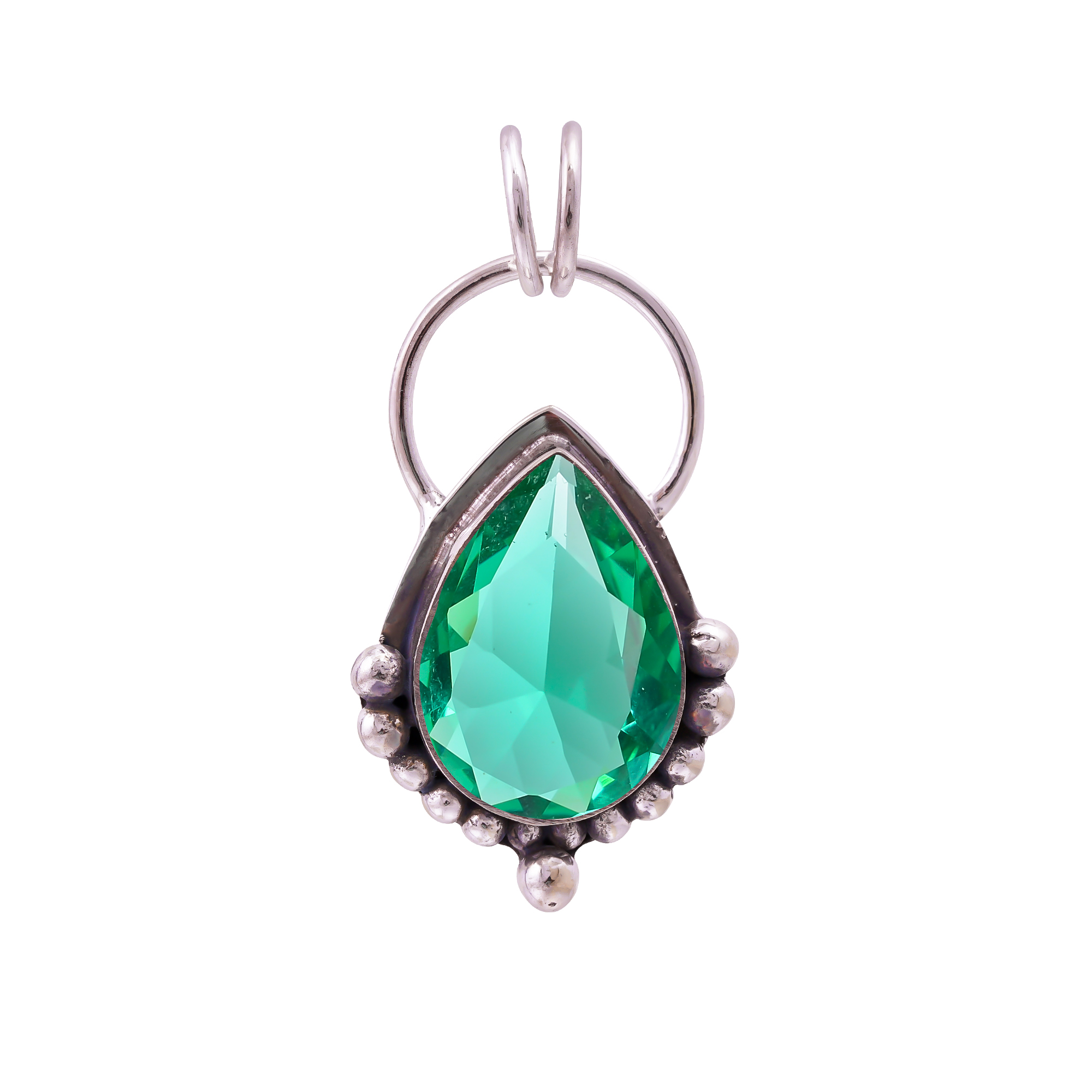 Apatite - Simulated 925 Solid Sterling Silver Pendant
