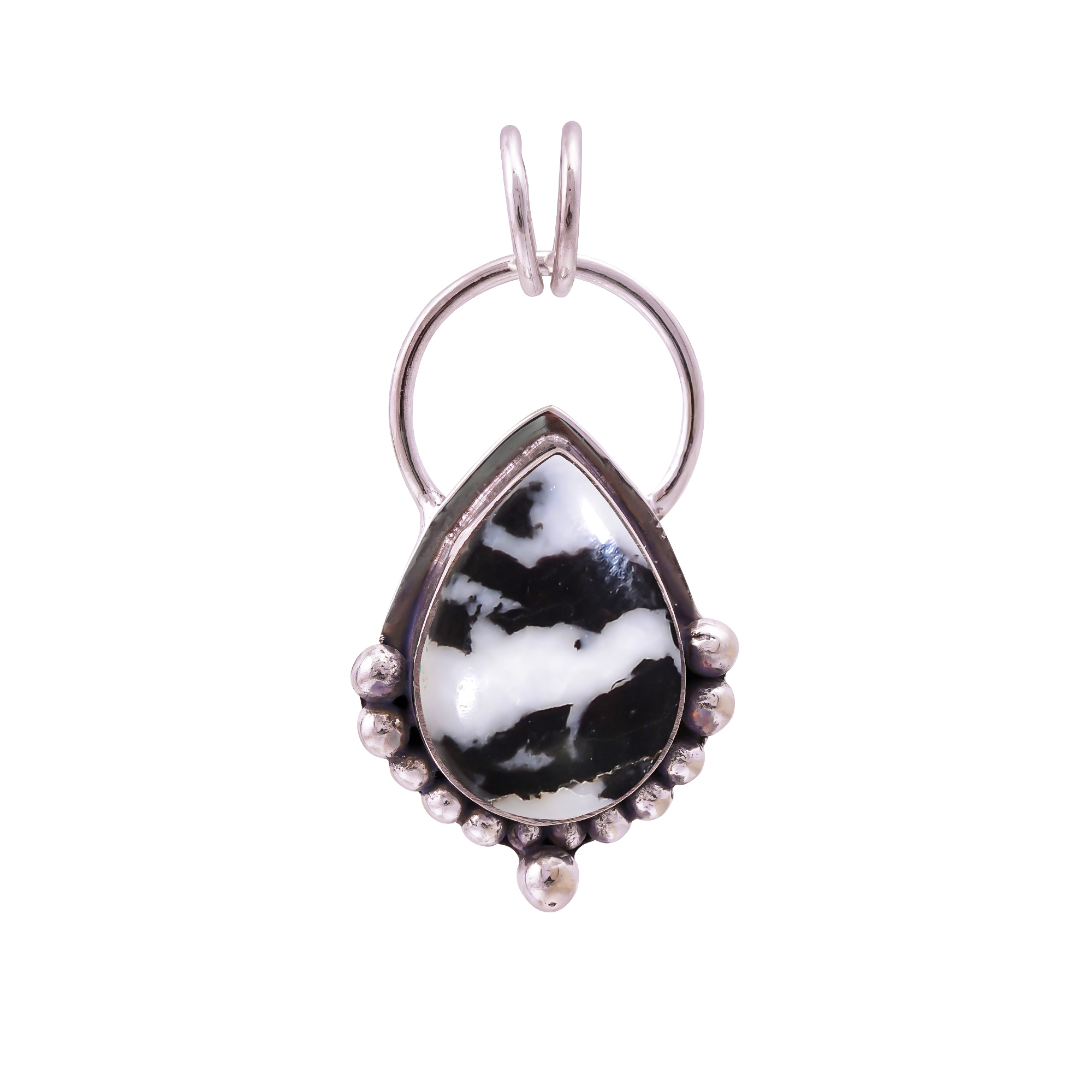 White Buffalo Turquoise - Nevada 925 Solid Sterling Silver Pendant