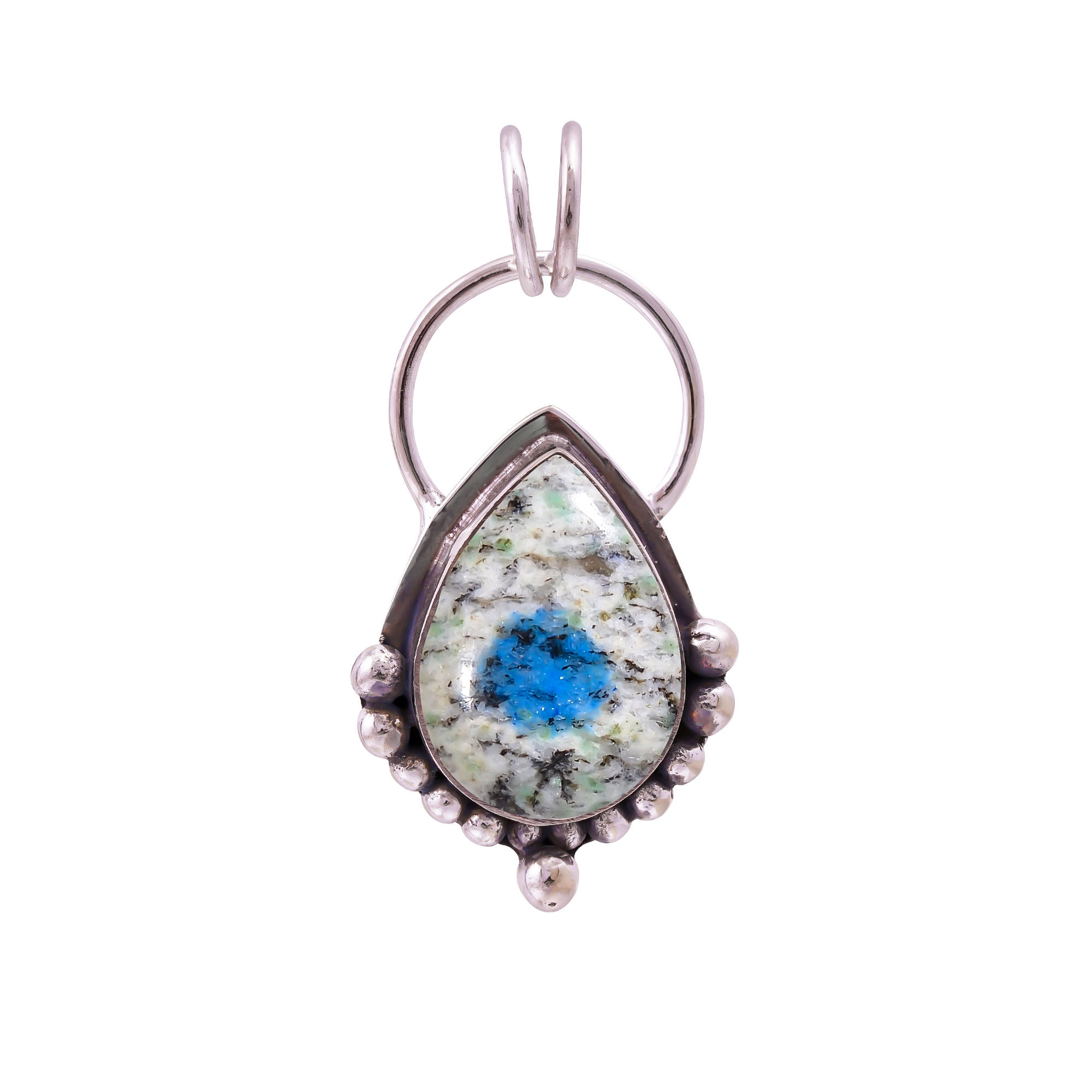 K2 Blue Azurite - Pakistan 925 Solid Sterling Silver Pendant