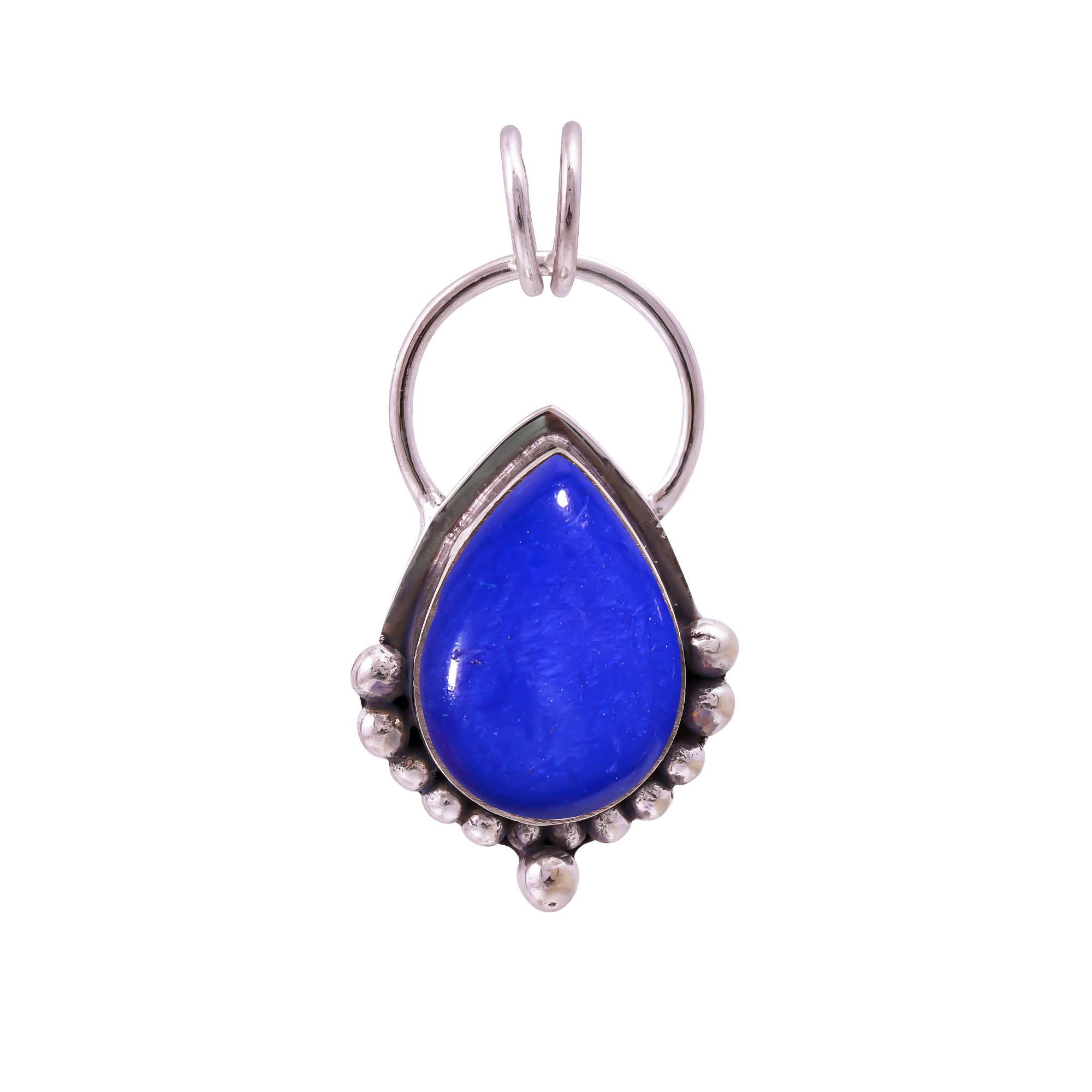 Lapis Lazuli - Simulated 925 Solid Sterling Silver Pendant