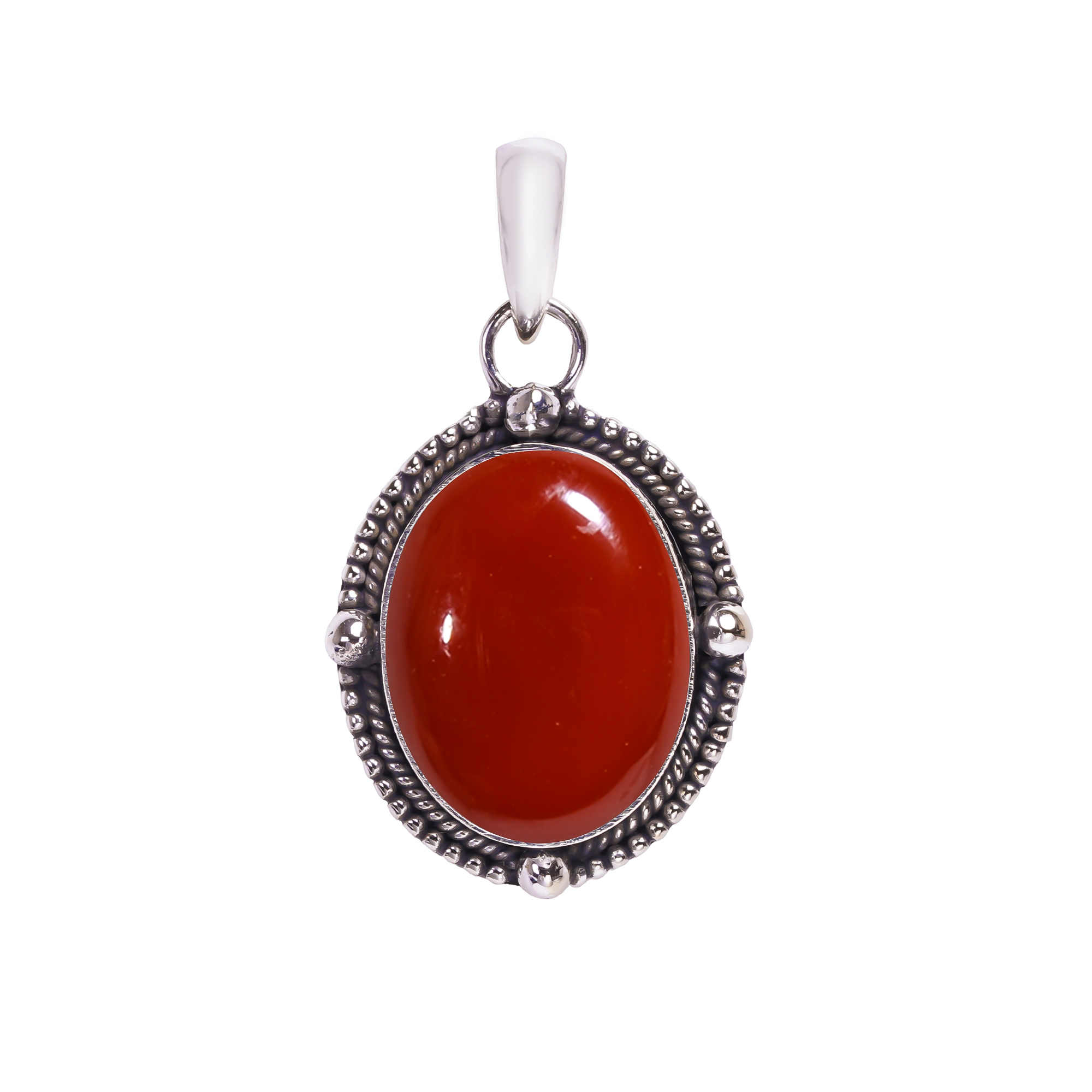Red Onyx - Brazil 925 Solid Sterling Silver Pendant