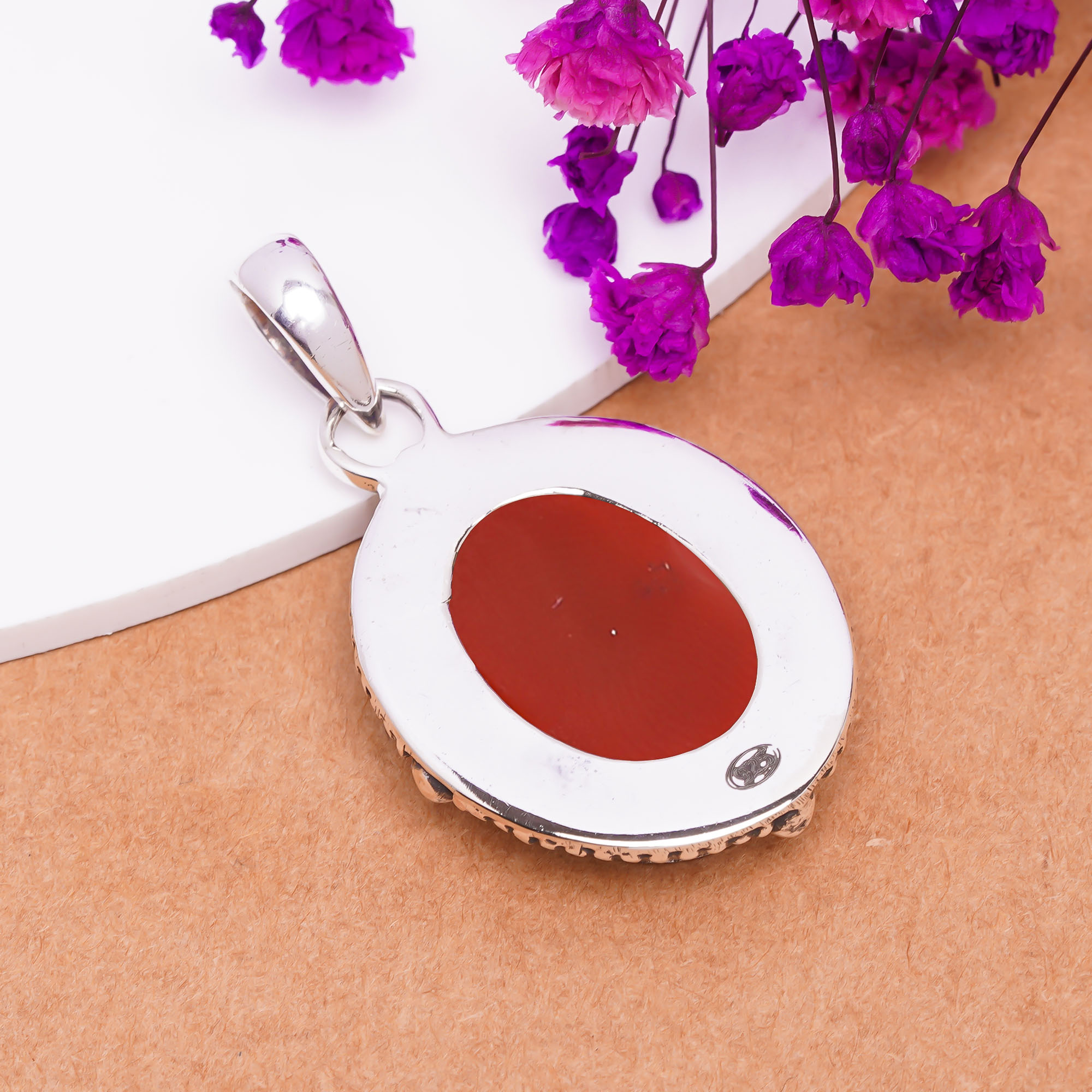 Red Onyx - Brazil 925 Solid Sterling Silver Pendant