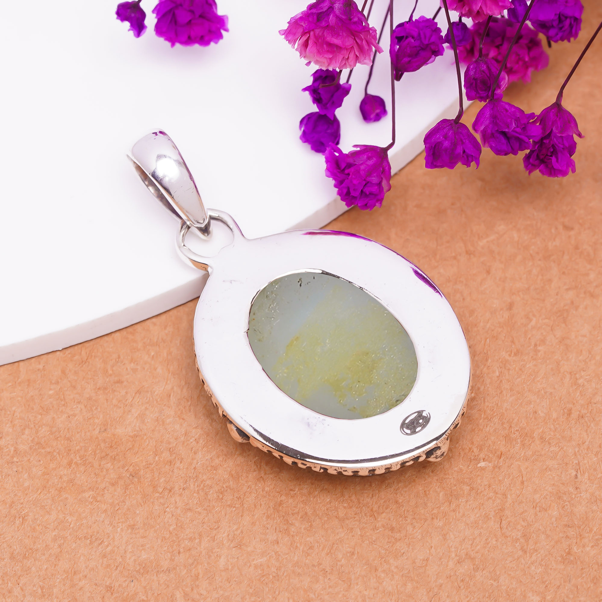 Black Titanium Agate Drusy 925 Solid Sterling Silver Pendant
