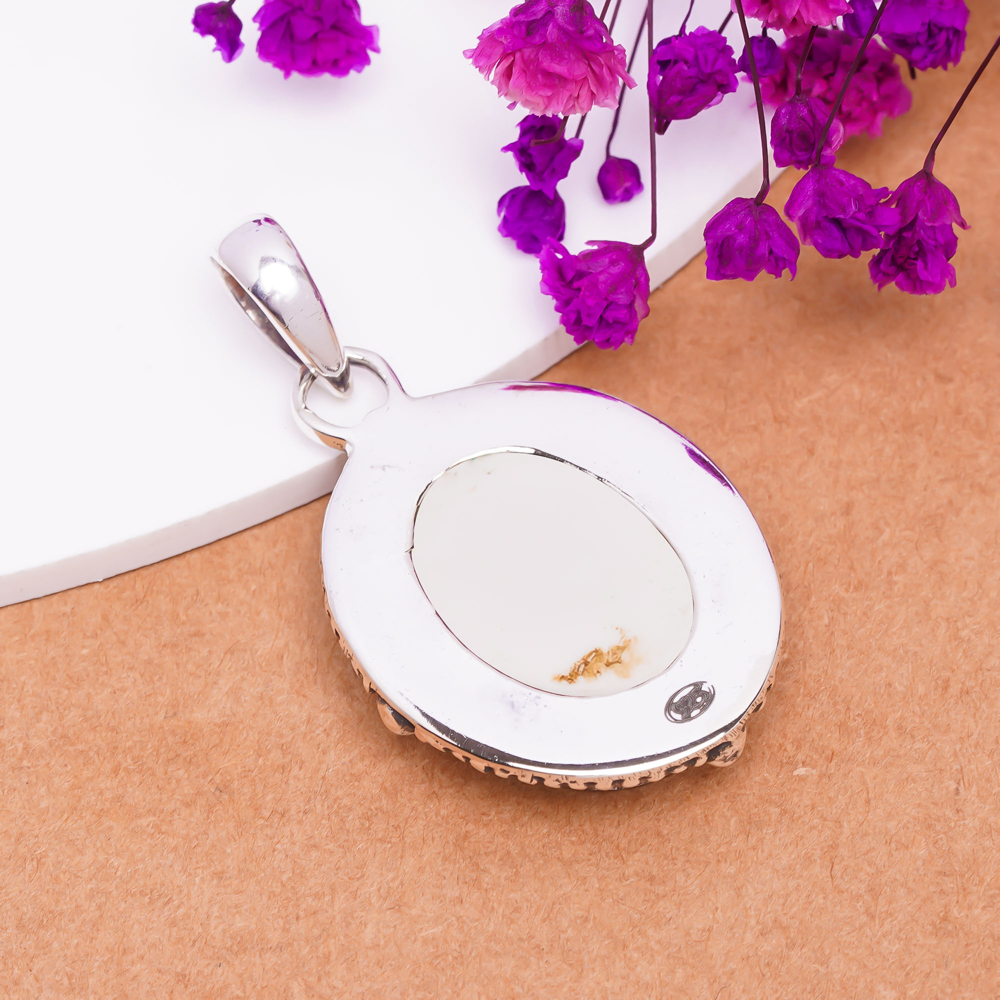 Mabe Pearl - Simulated 925 Solid Sterling Silver Pendant