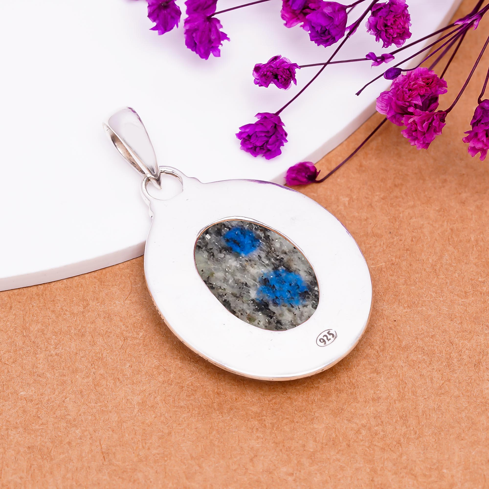 K2 Blue Azurite - Pakistan 925 Solid Sterling Silver Pendant