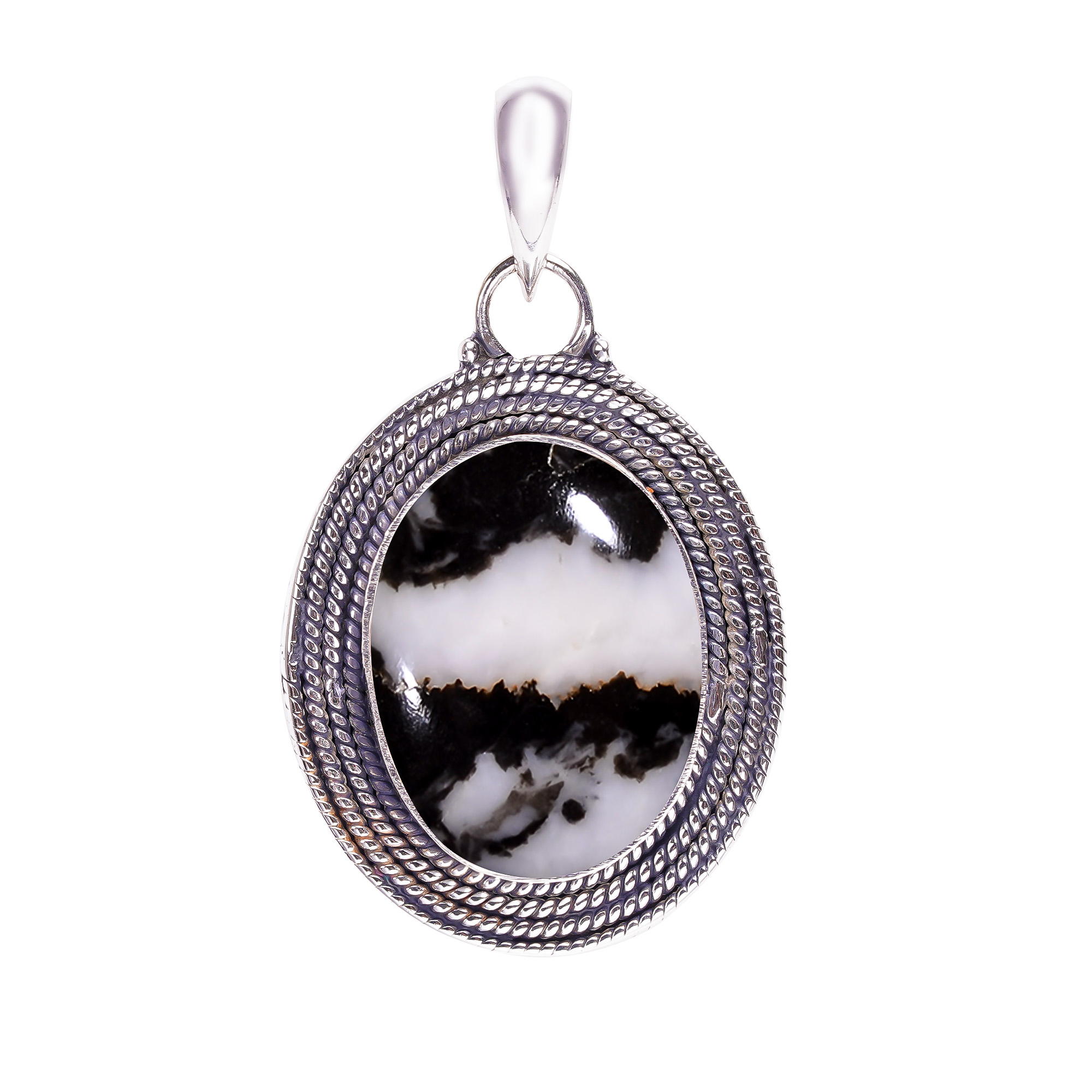 White Buffalo Turquoise - Nevada 925 Solid Sterling Silver Pendant