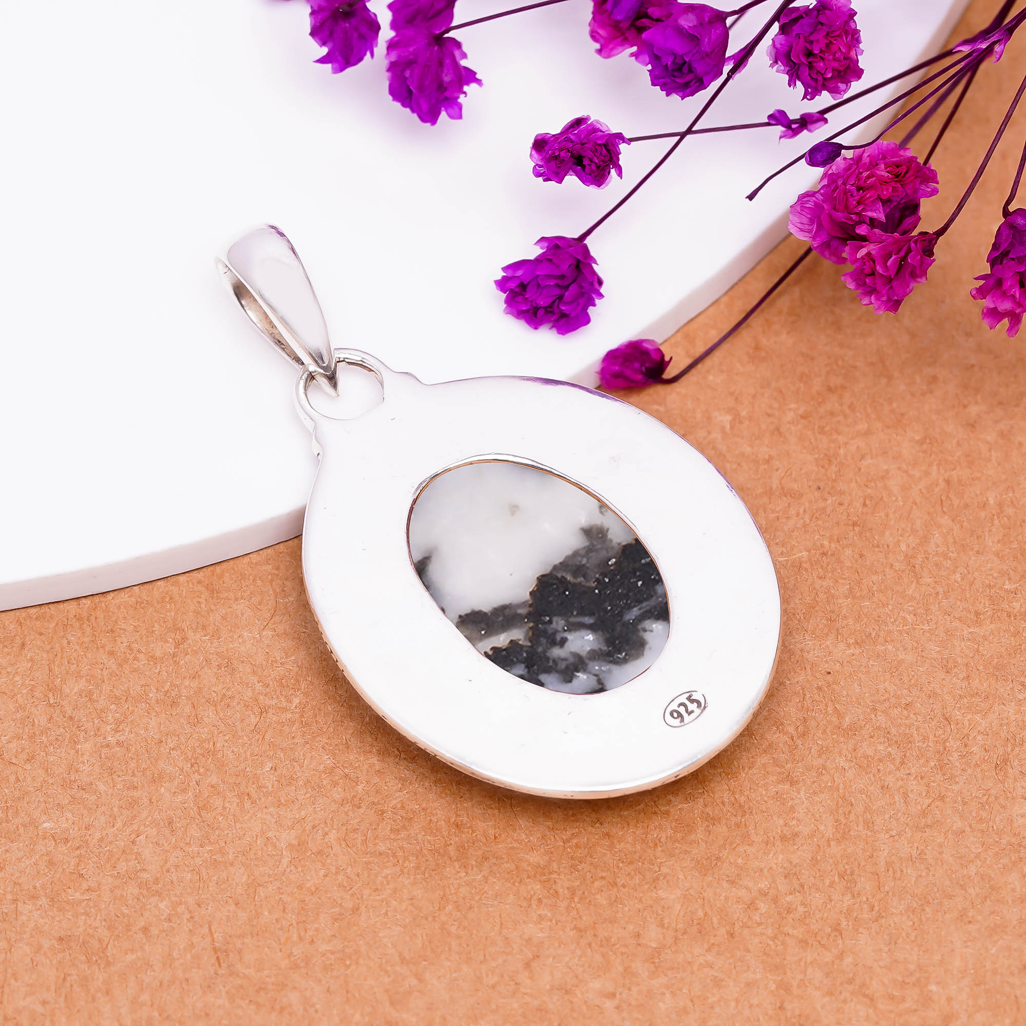 White Buffalo Turquoise - Nevada 925 Solid Sterling Silver Pendant