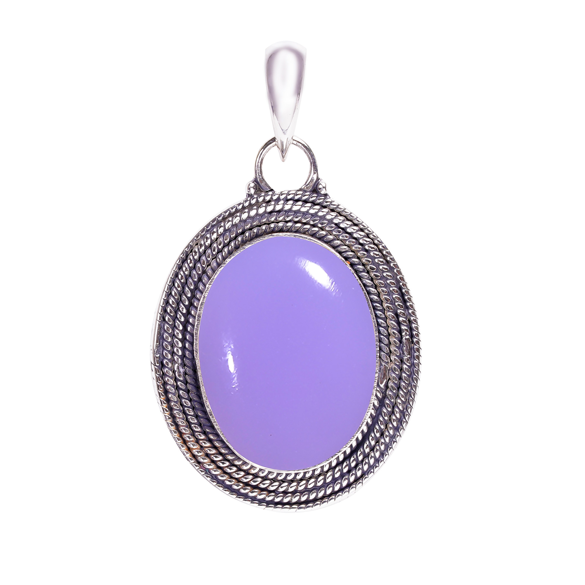 Aqua Chalcedony - Brazil 925 Solid Sterling Silver Pendant