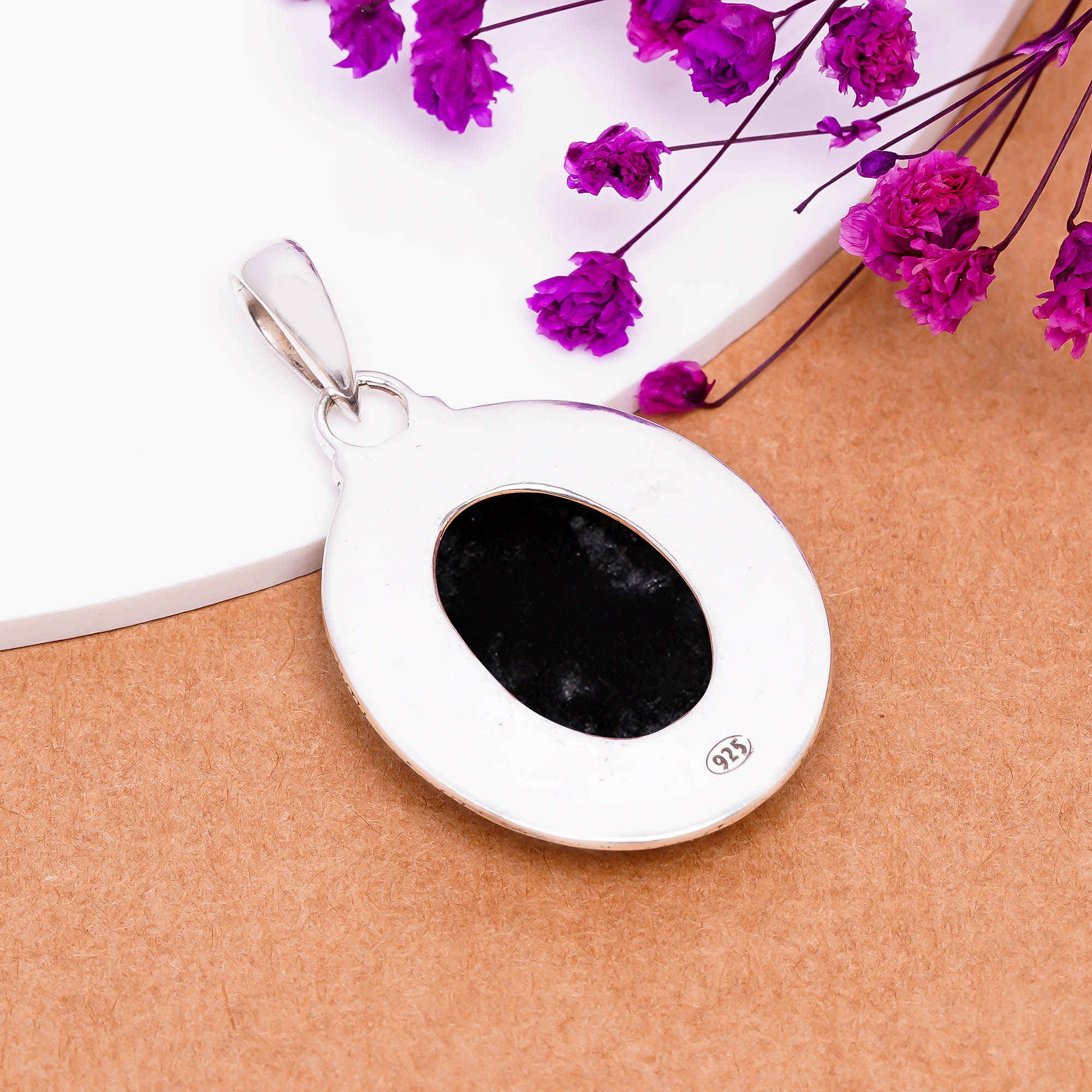 Black Onyx - Brazil 925 Solid Sterling Silver Pendant