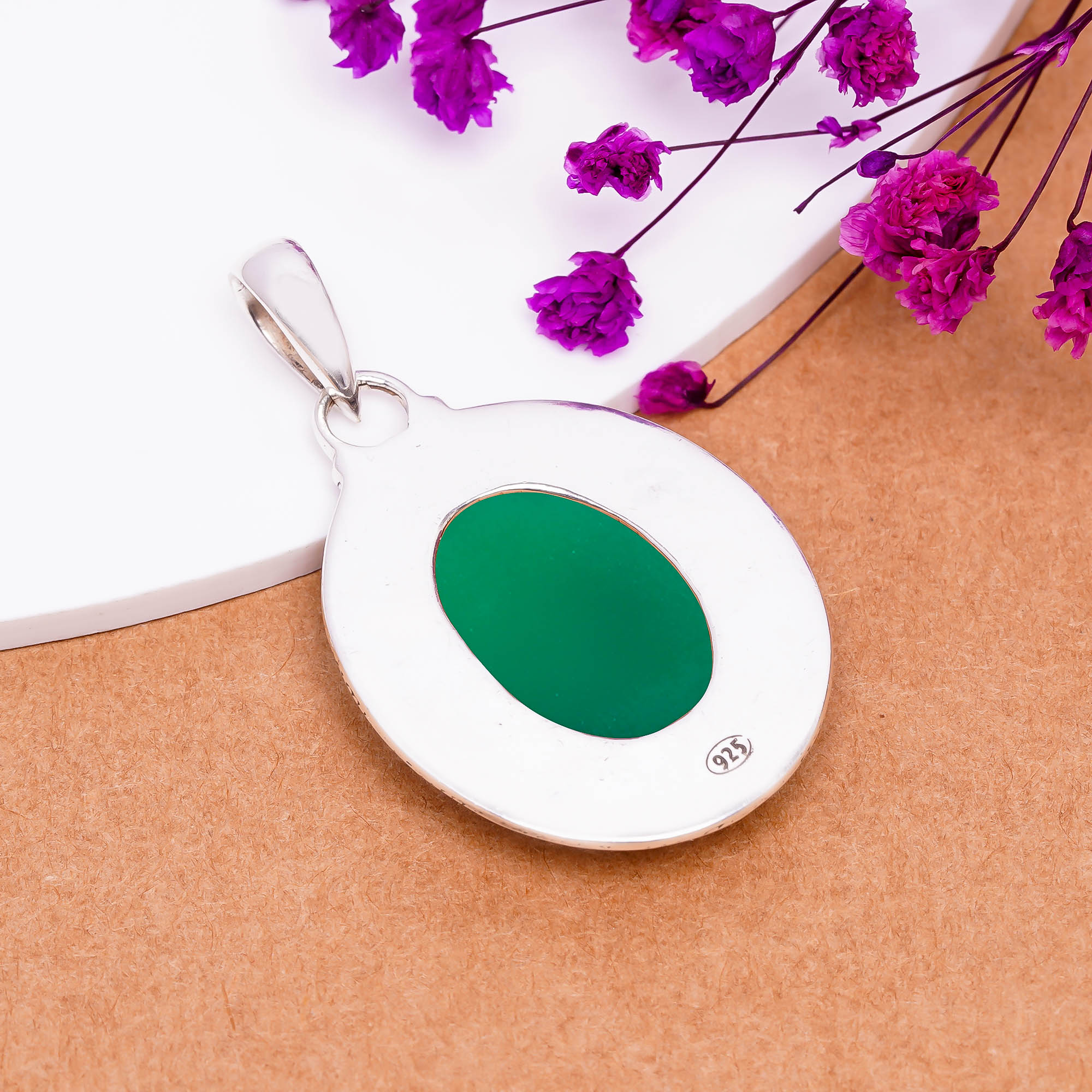 Green Onyx 925 Solid Sterling Silver Pendant