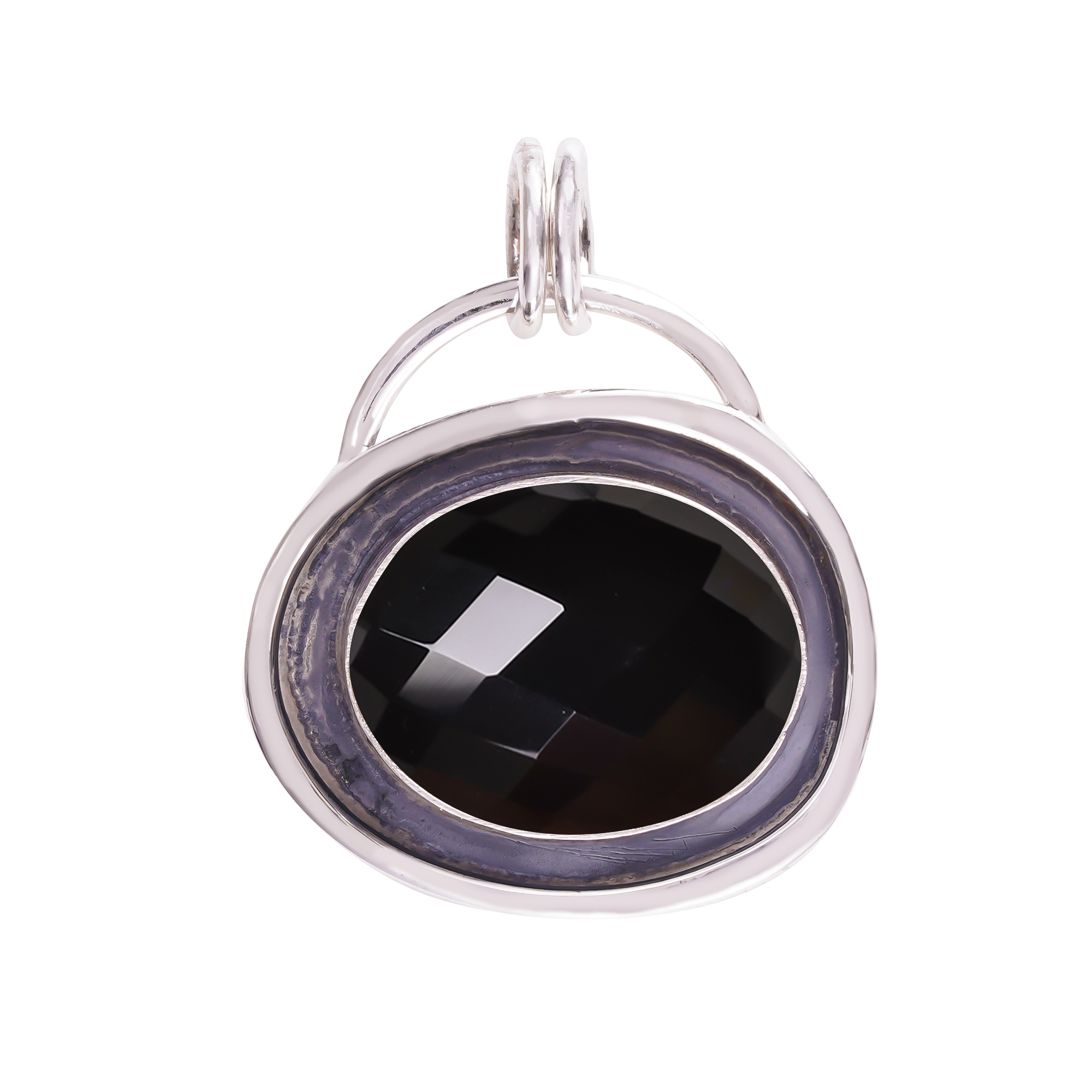 Black Onyx - Simulated 925 Solid Sterling Silver Pendant